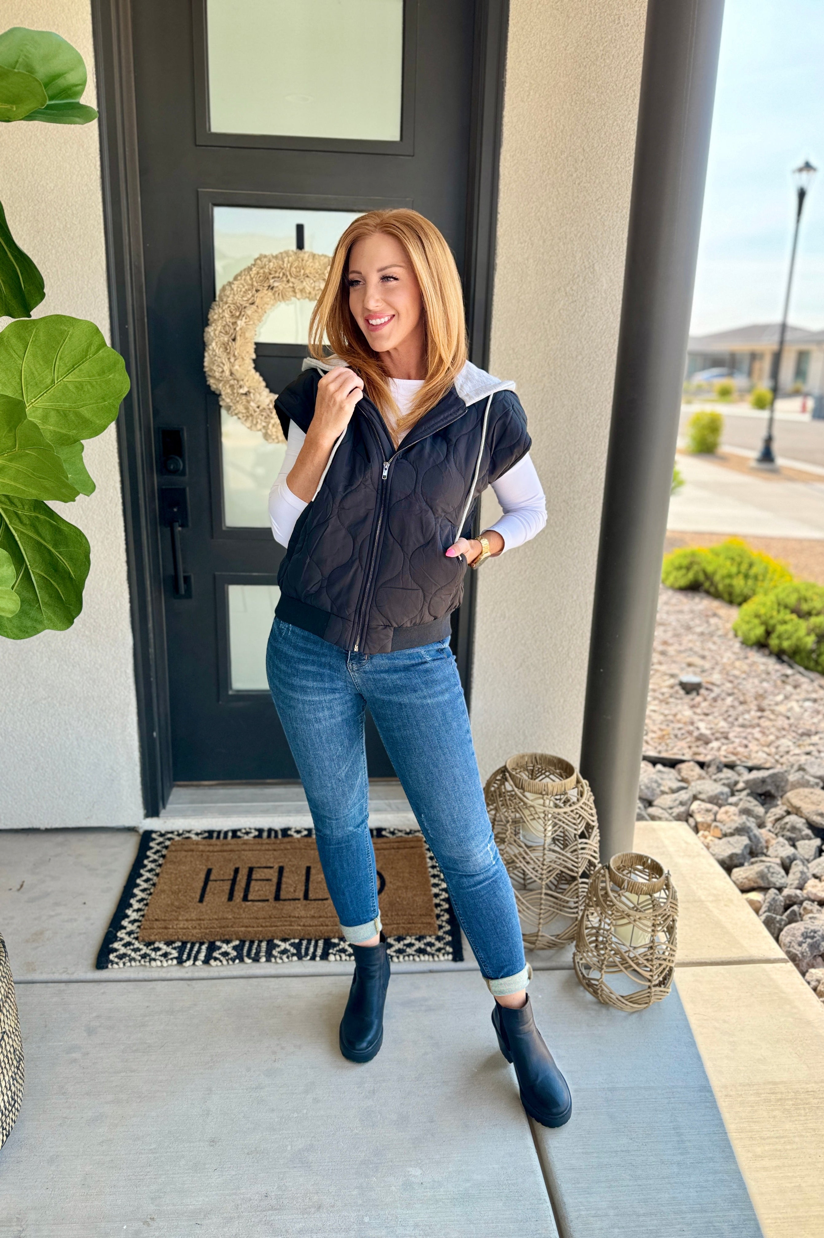 PREORDER: Cheyenne Hooded Puffer Vest in Two Colors-Womens-Stay Foxy Boutique, Florissant, Missouri