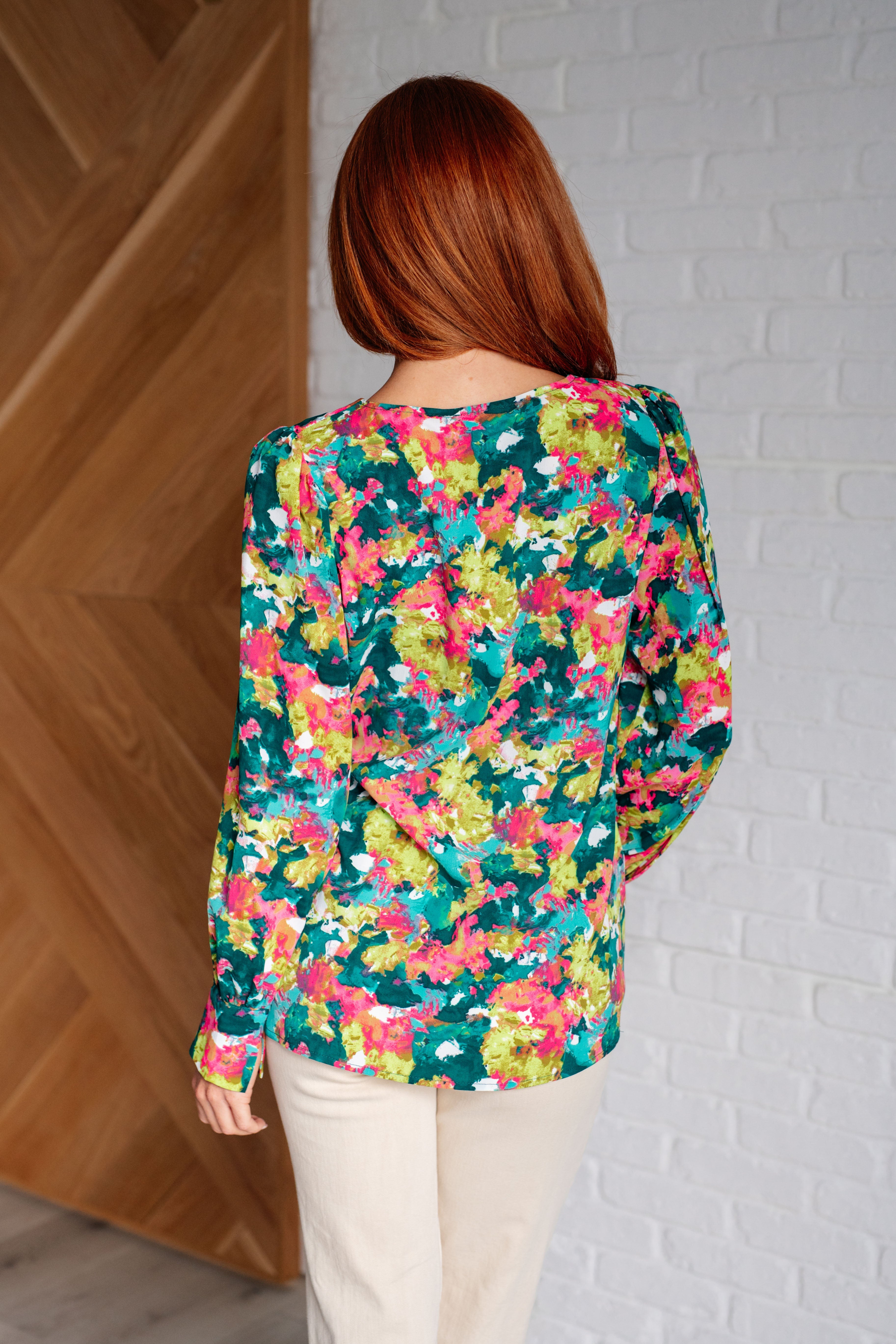 Vantage Point V-Neck Blouse-Tops-Stay Foxy Boutique, Florissant, Missouri