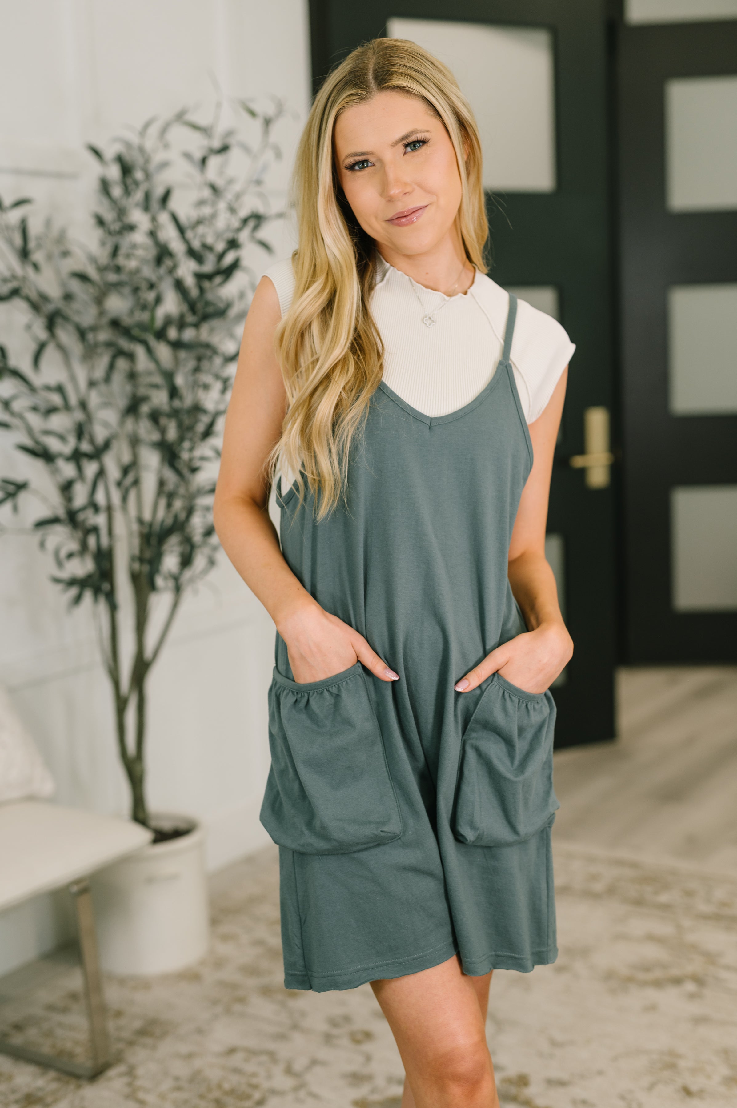 Venture Forth Spaghetti Strap Romper-Womens-Stay Foxy Boutique, Florissant, Missouri