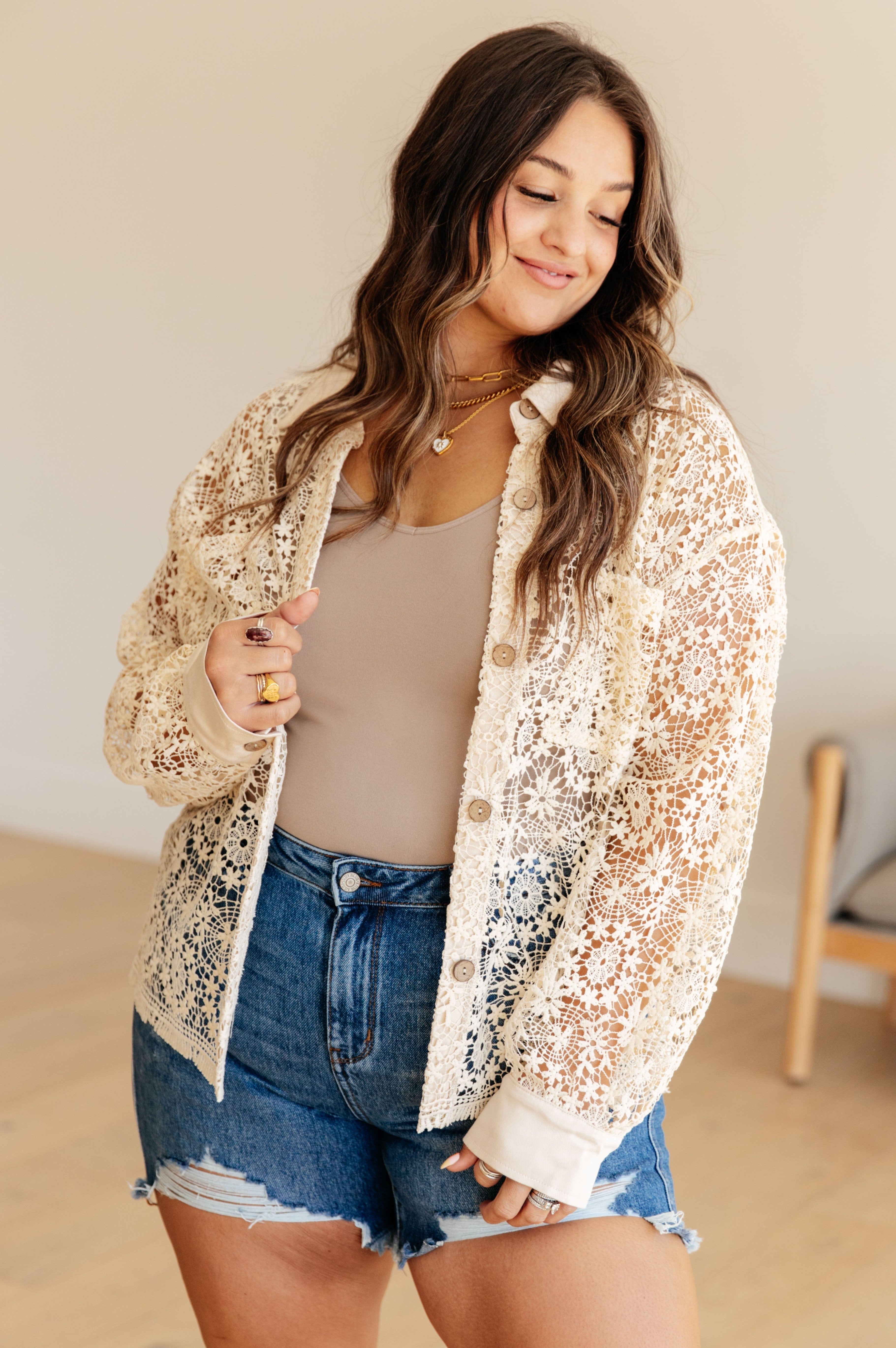 Vintage Lace Lace Button Up-Womens-Stay Foxy Boutique, Florissant, Missouri