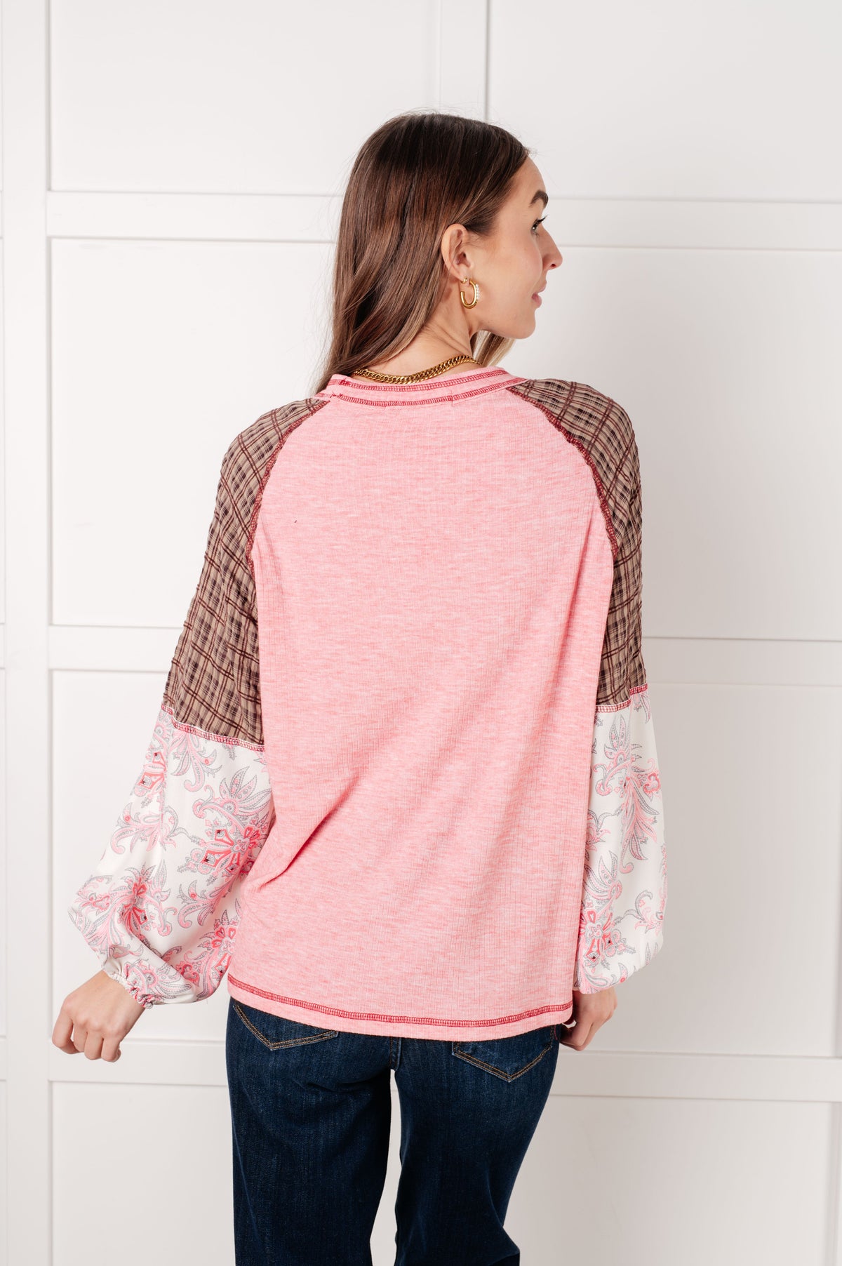 Walk for Miles Floral Color Block Top-Tops-Stay Foxy Boutique, Florissant, Missouri