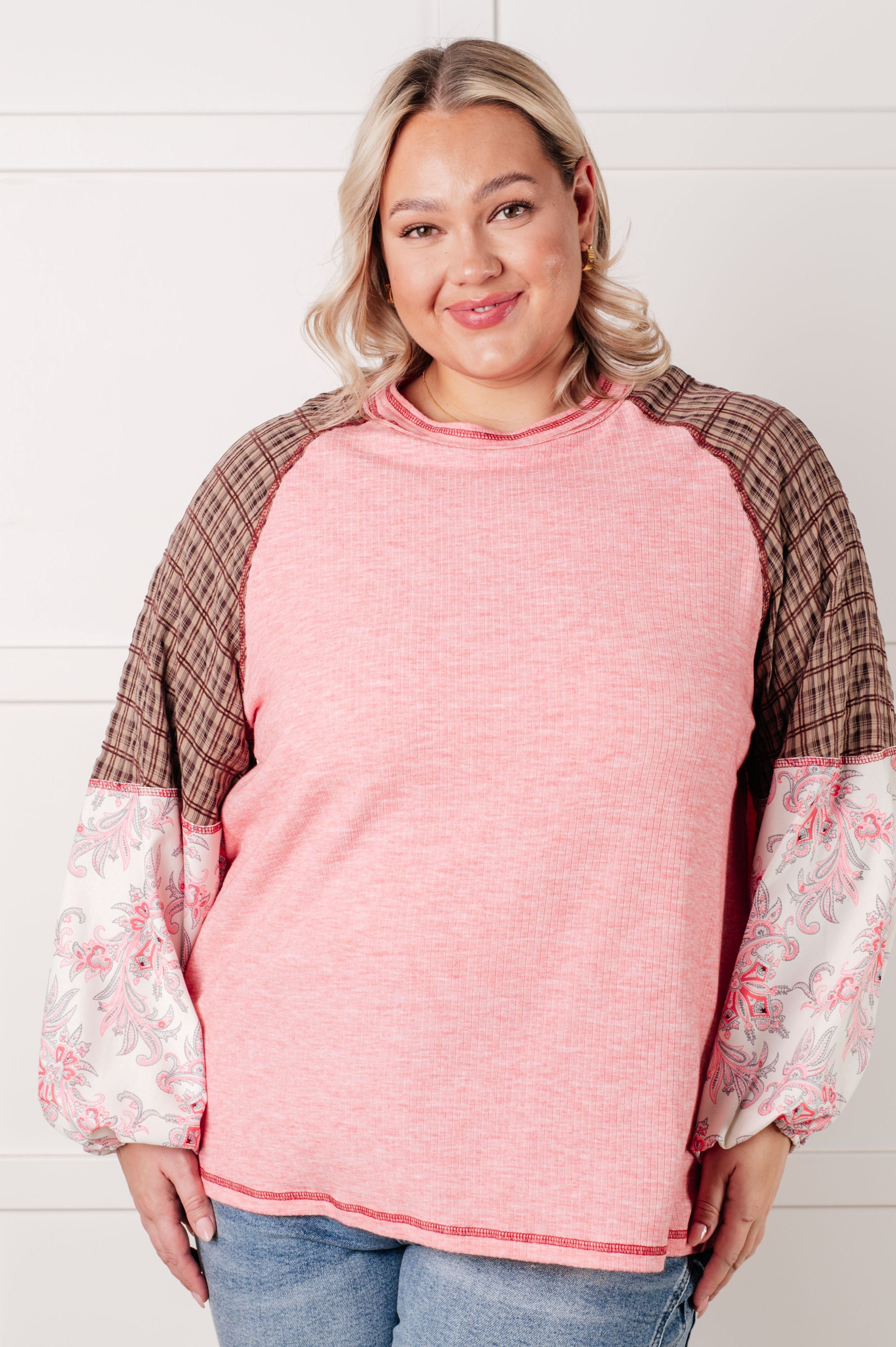 Walk for Miles Floral Color Block Top-Tops-Stay Foxy Boutique, Florissant, Missouri