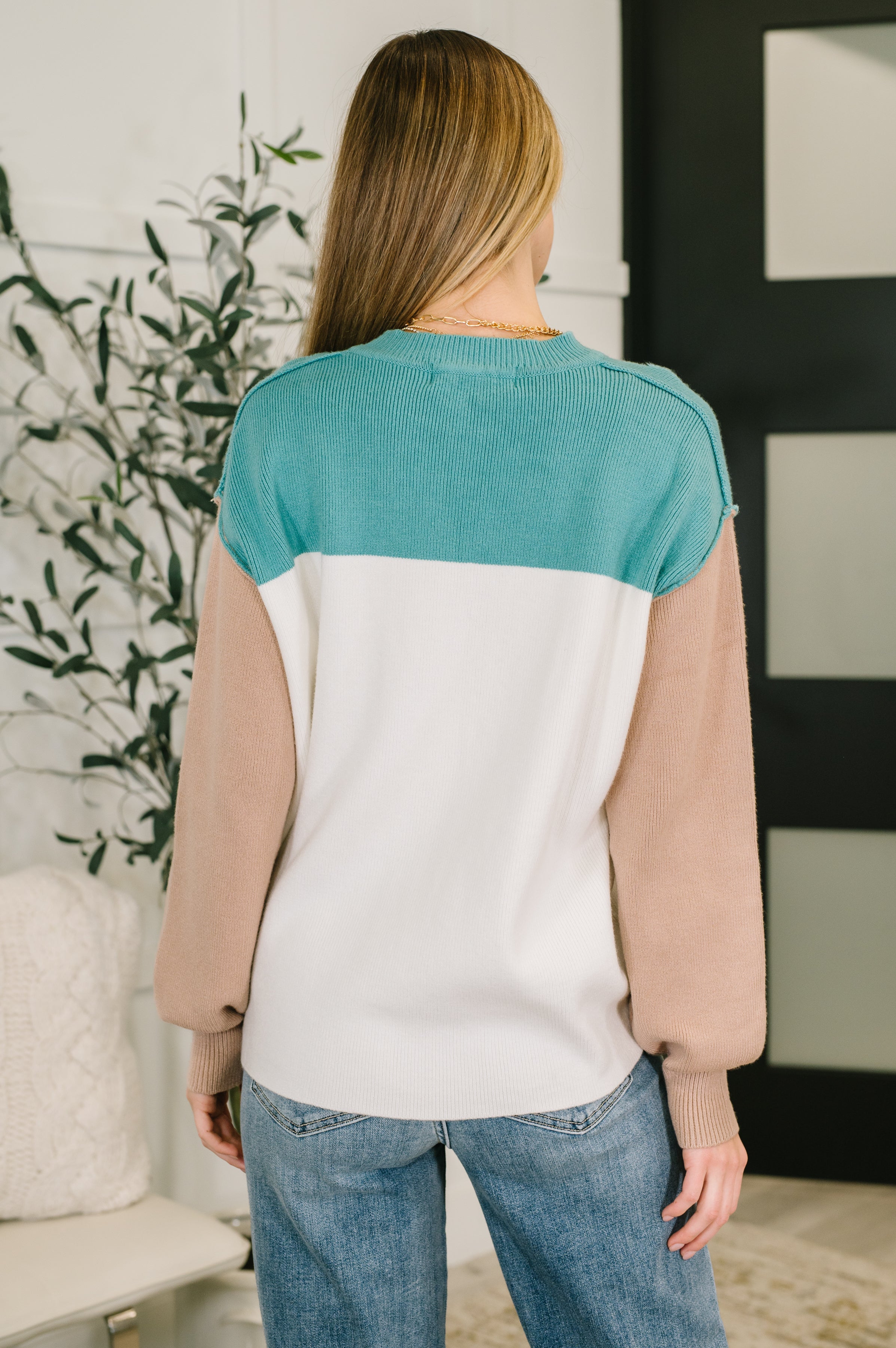 Walk in Central Park Ribbed Knit Color Block Pullover-Womens-Stay Foxy Boutique, Florissant, Missouri
