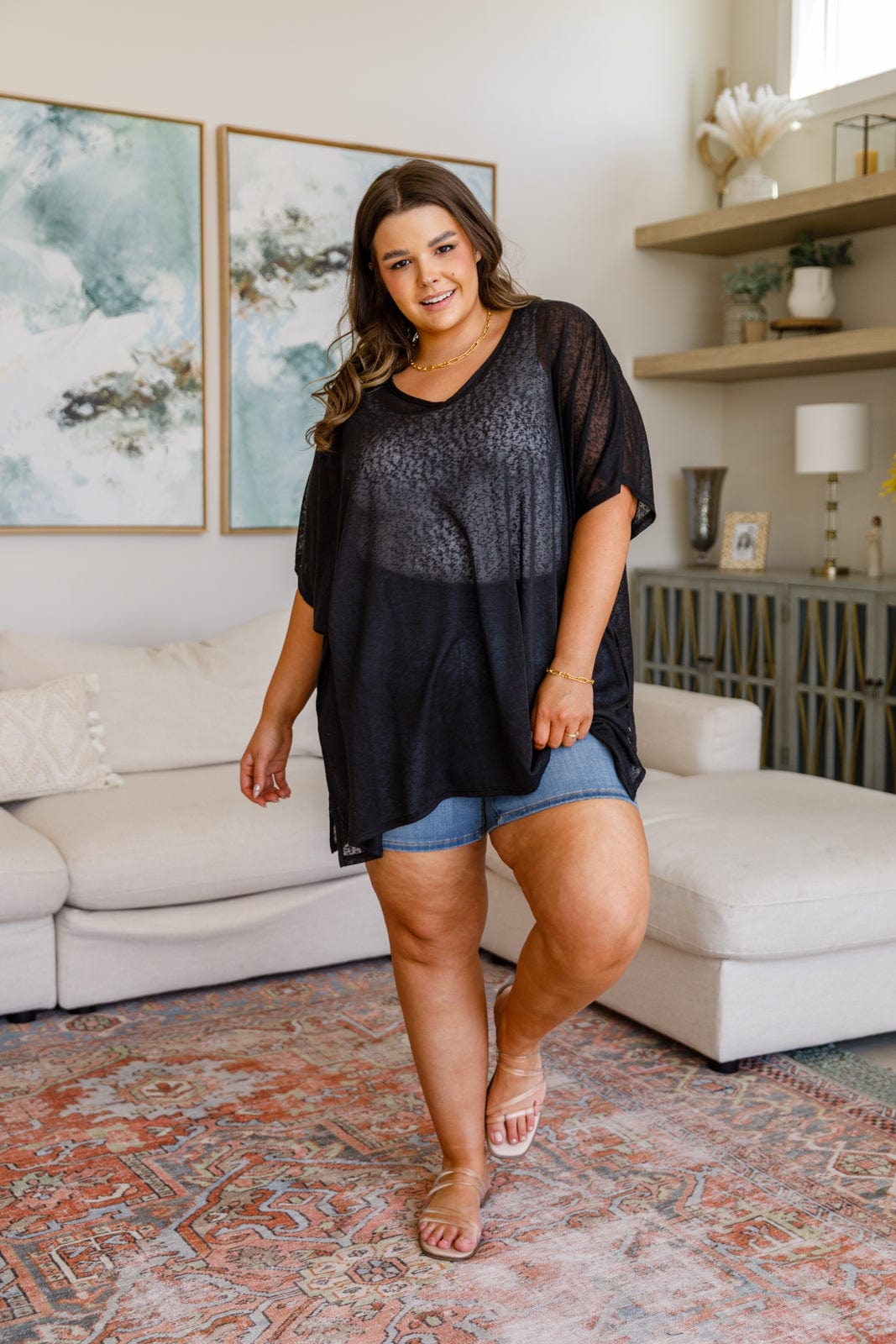 Warm Days, Cool Nights Top in Black-Tops-Stay Foxy Boutique, Florissant, Missouri