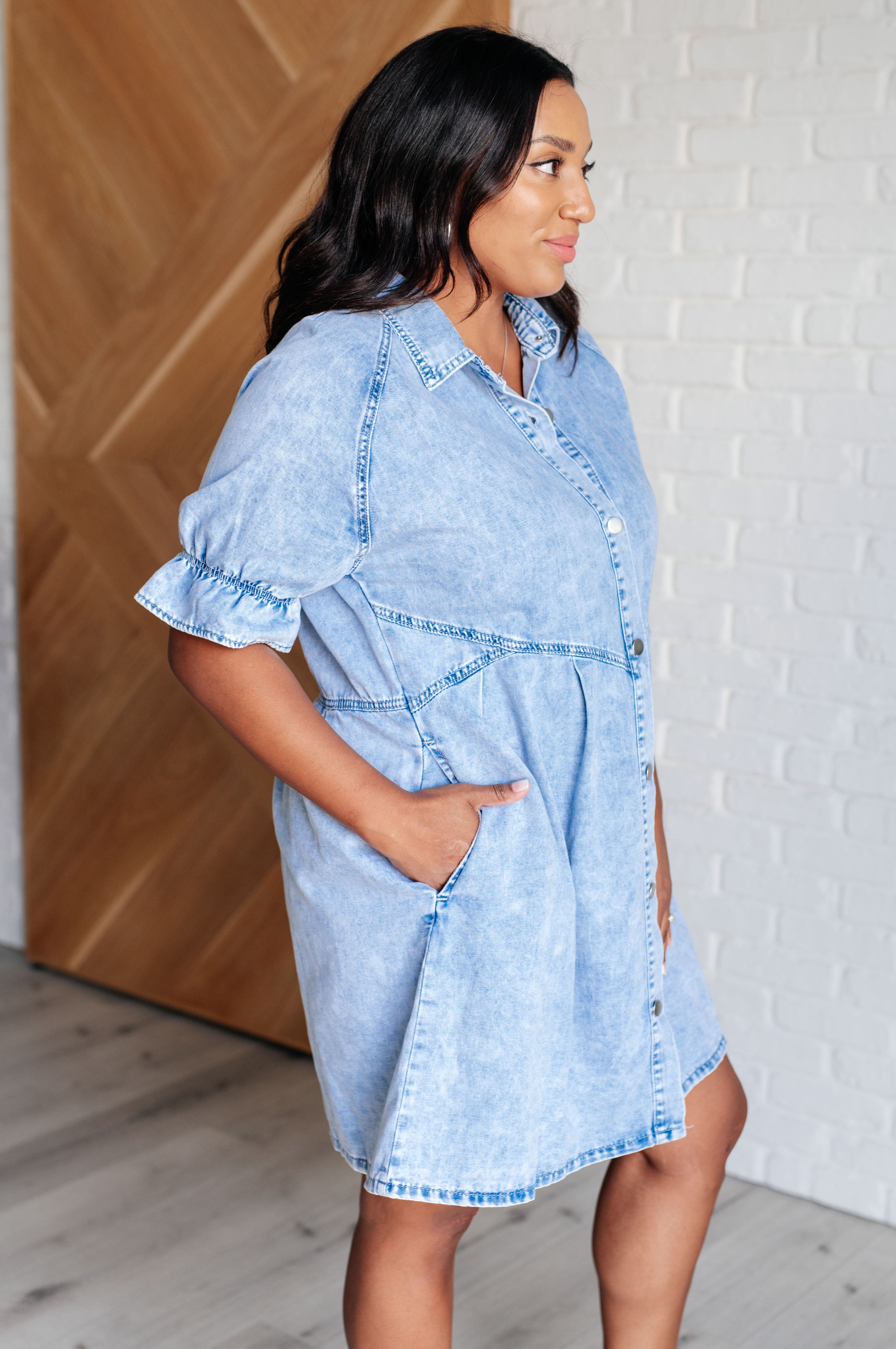 Westward Movement Denim Shirtdress-Dresses-Stay Foxy Boutique, Florissant, Missouri