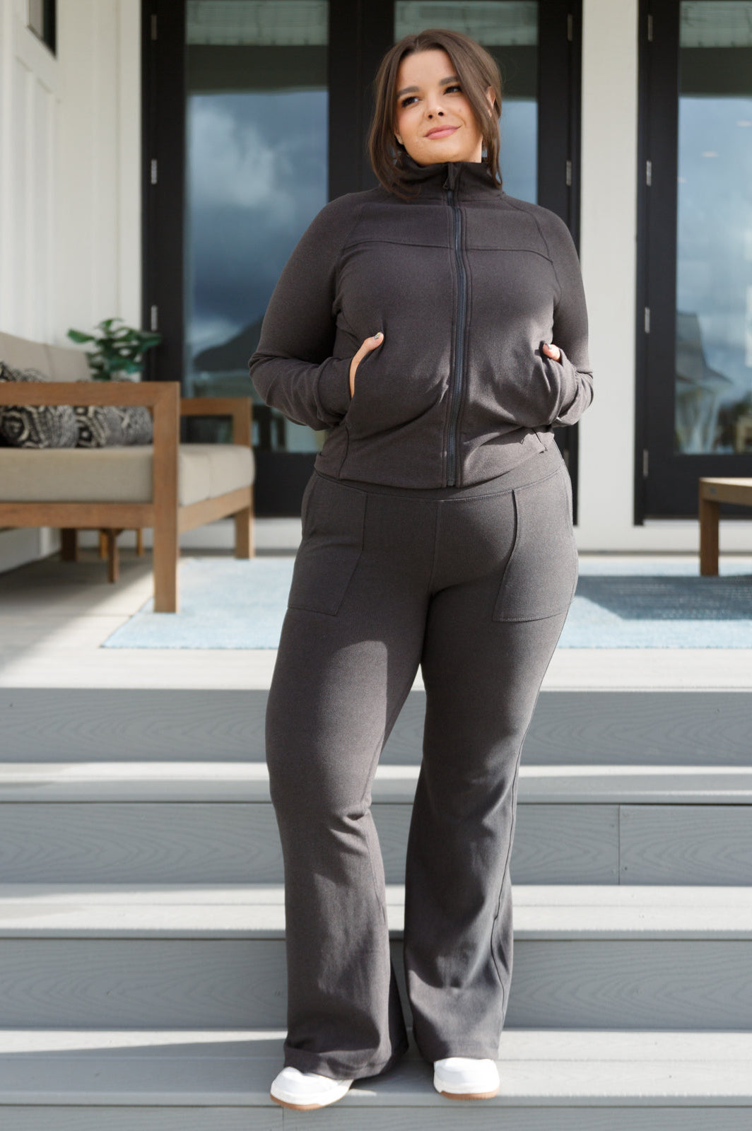 Where Are You Zip Up Jacket in Black-Layers-Stay Foxy Boutique, Florissant, Missouri