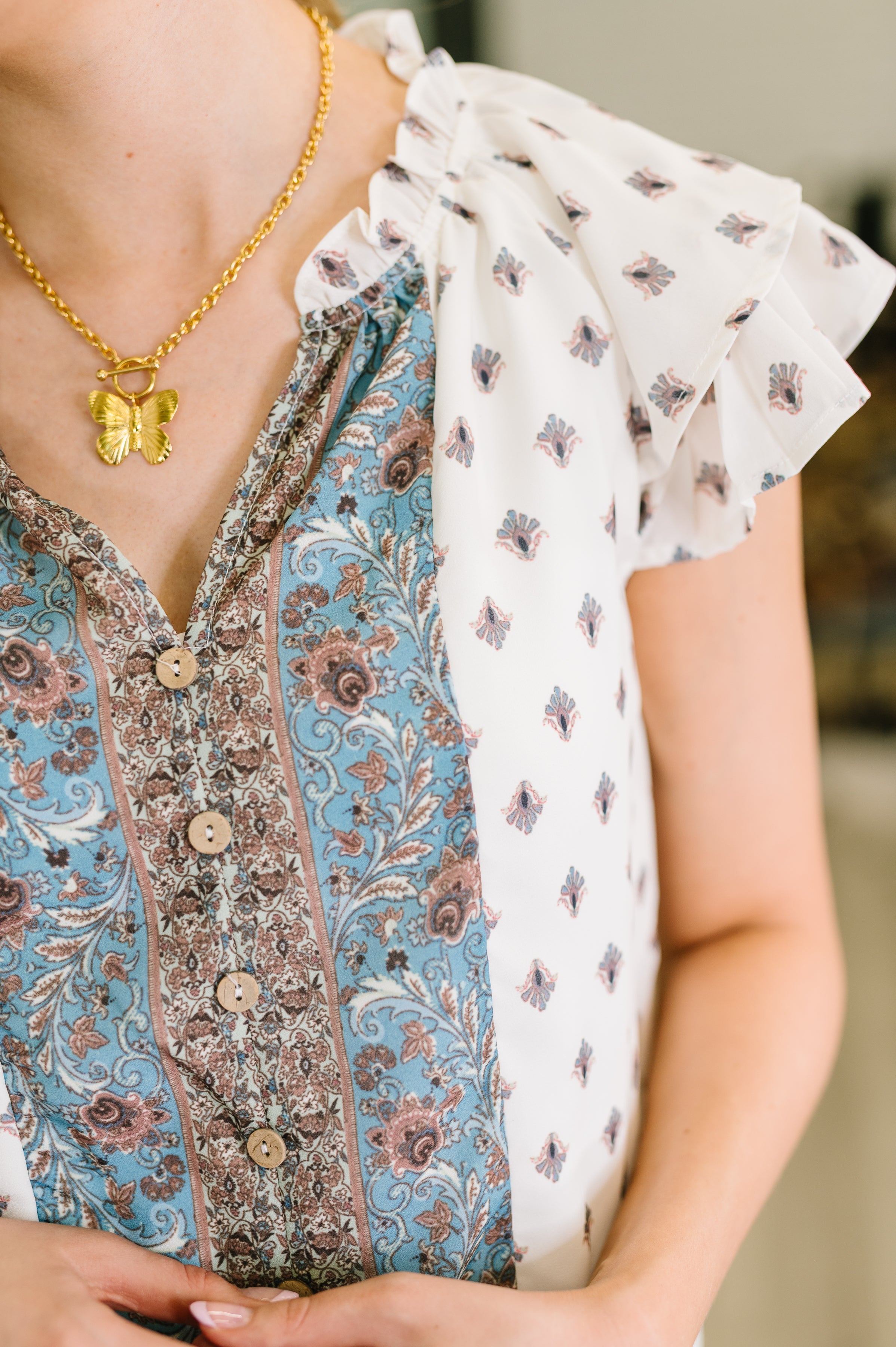 Willow Breeze Short Sleeve Blouse-Womens-Stay Foxy Boutique, Florissant, Missouri