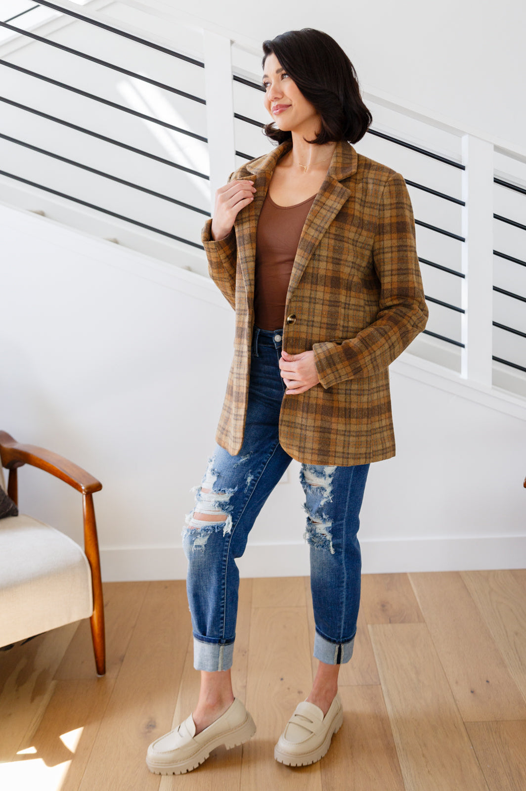 World Class Plaid Blazer-Layers-Stay Foxy Boutique, Florissant, Missouri
