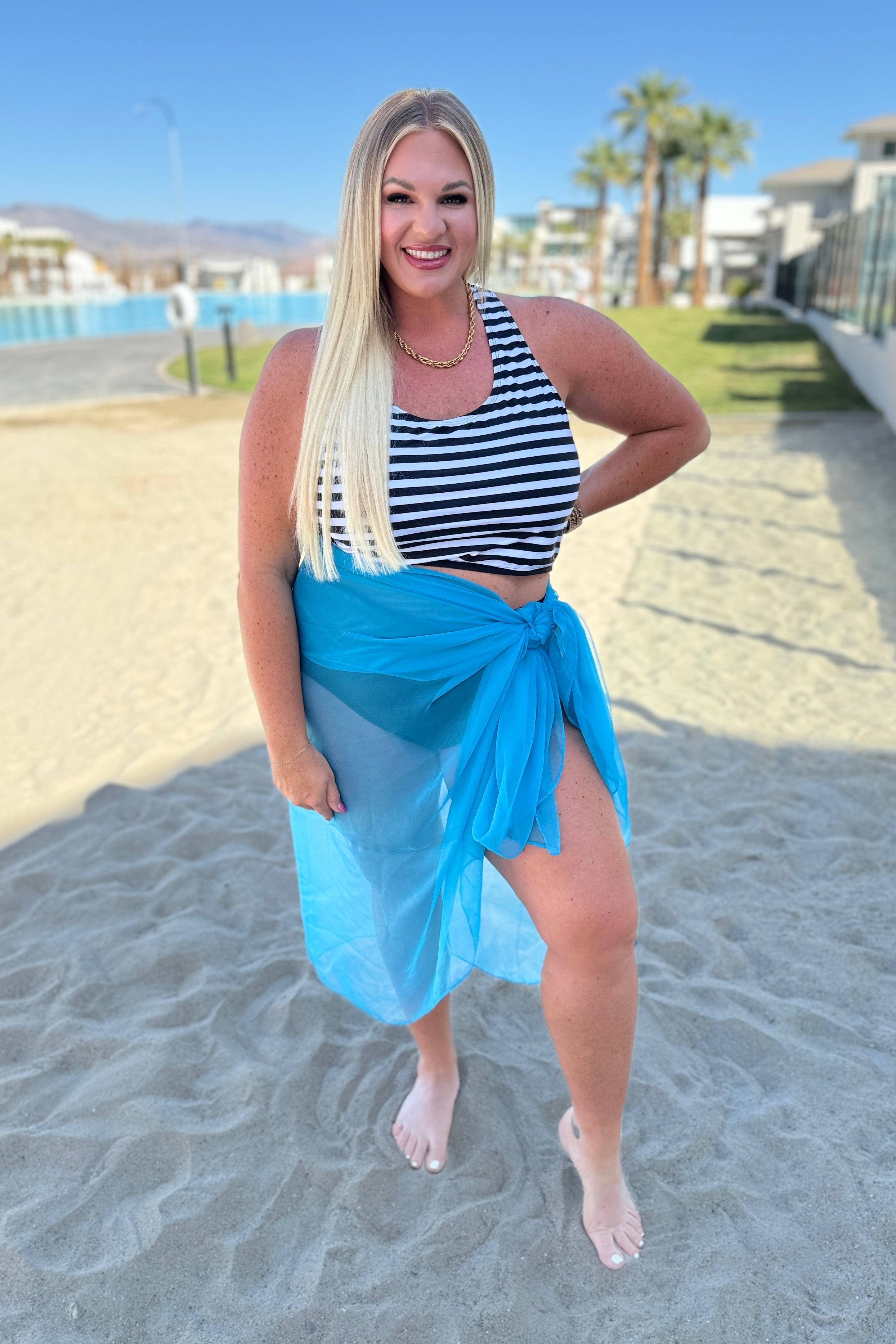 Wrapped In Summer Versatile Swim Cover in Teal-Swimwear-Stay Foxy Boutique, Florissant, Missouri