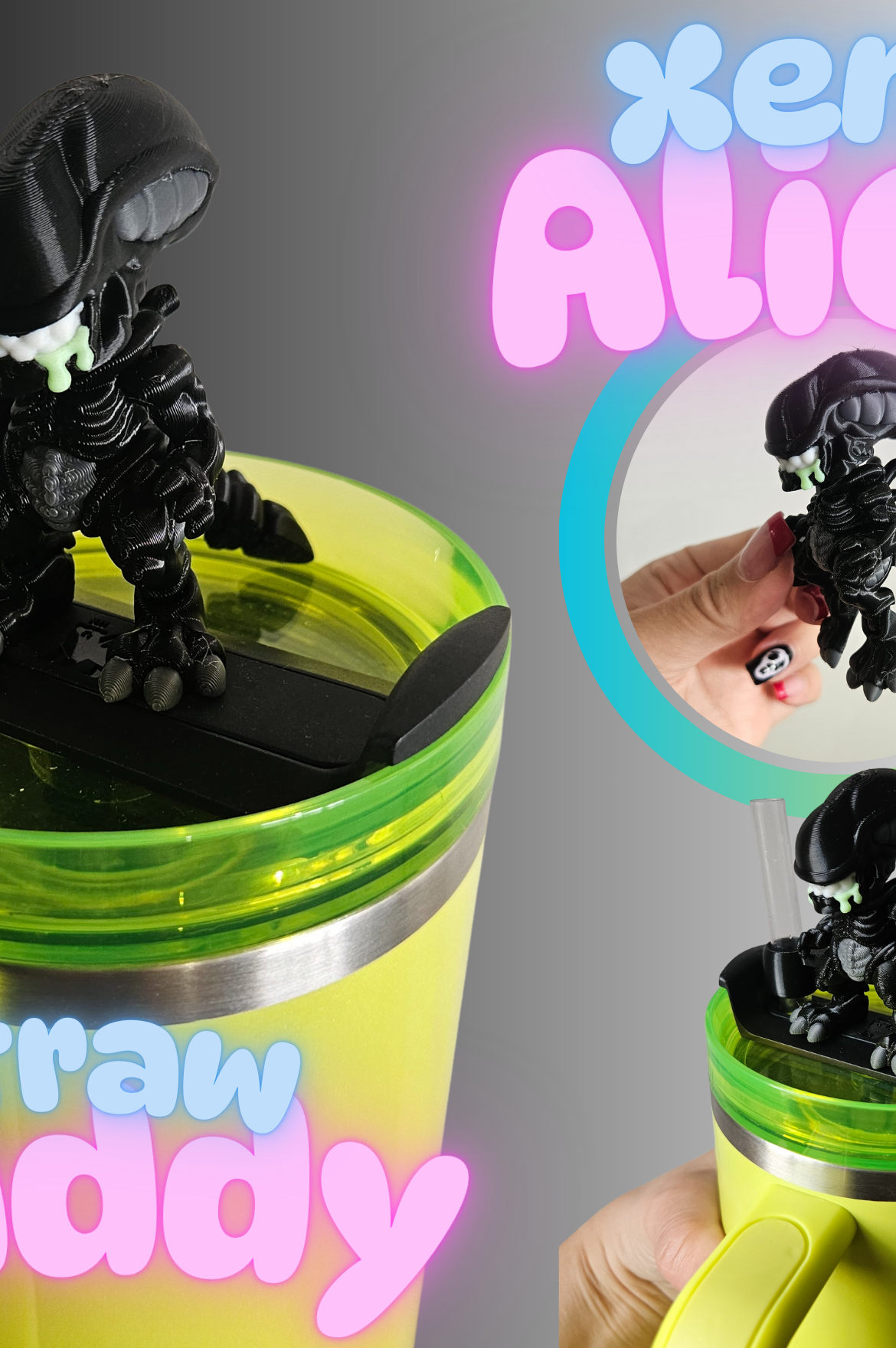 XENO ALIEN-3D PRINTED STRAW BUDDY-Stay Foxy Boutique, Florissant, Missouri