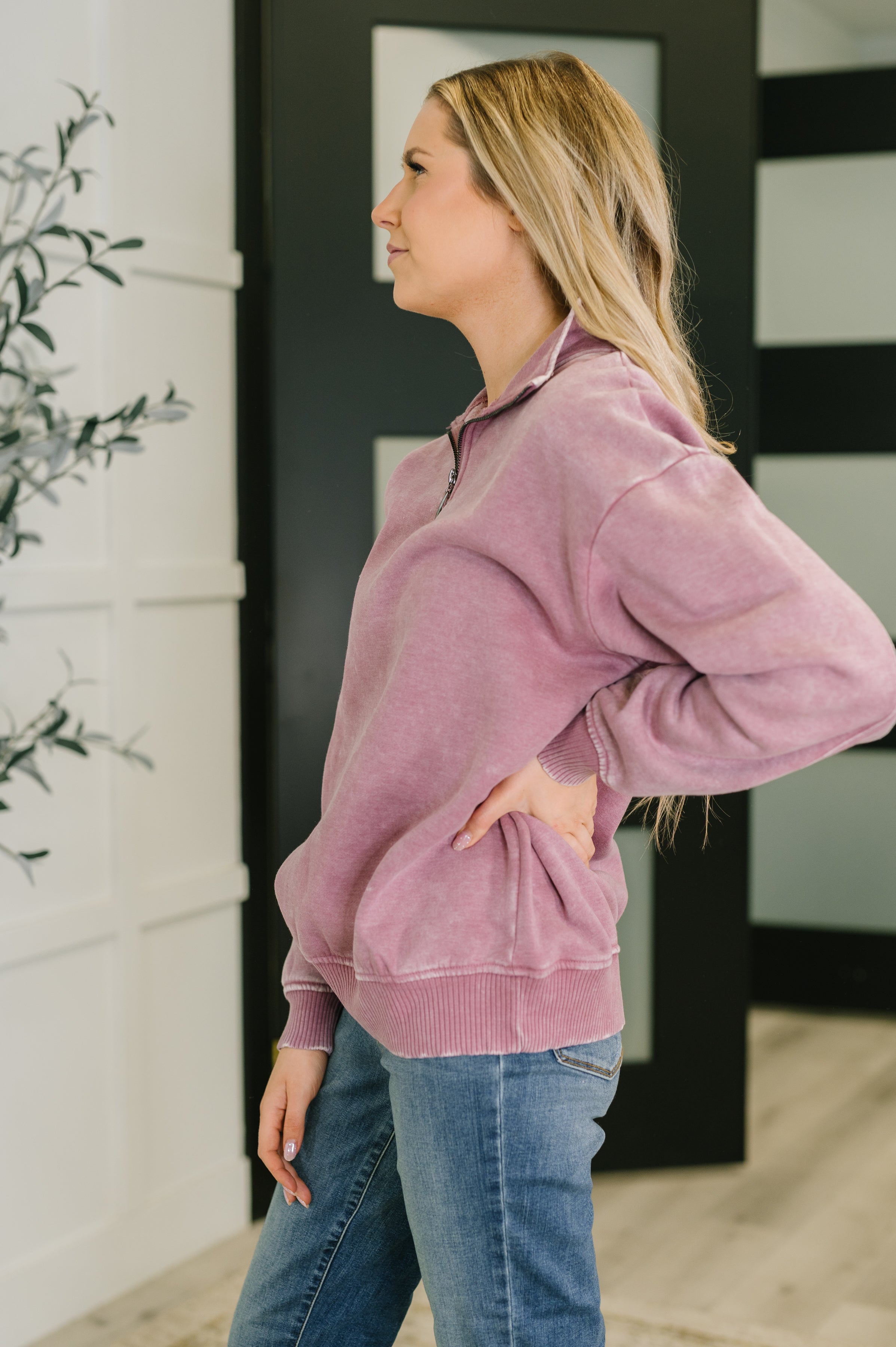 You Should Know Half Zip Pullover in Light Rose-Womens-Stay Foxy Boutique, Florissant, Missouri