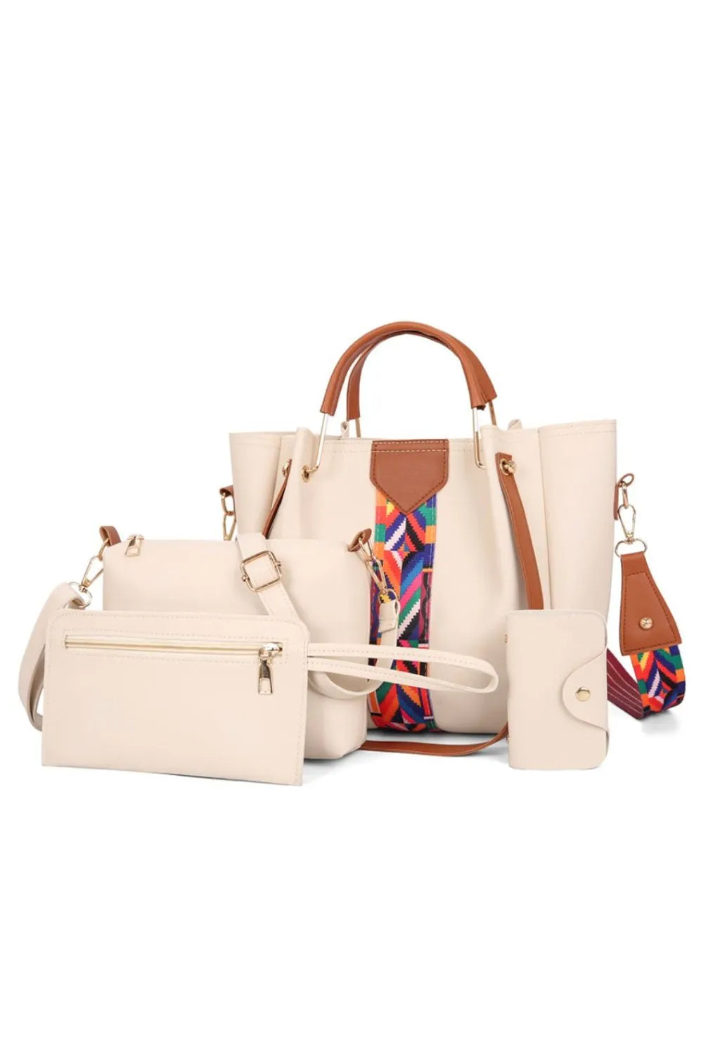 4-Piece Geometric Strap Bag Set-Stay Foxy Boutique, Florissant, Missouri