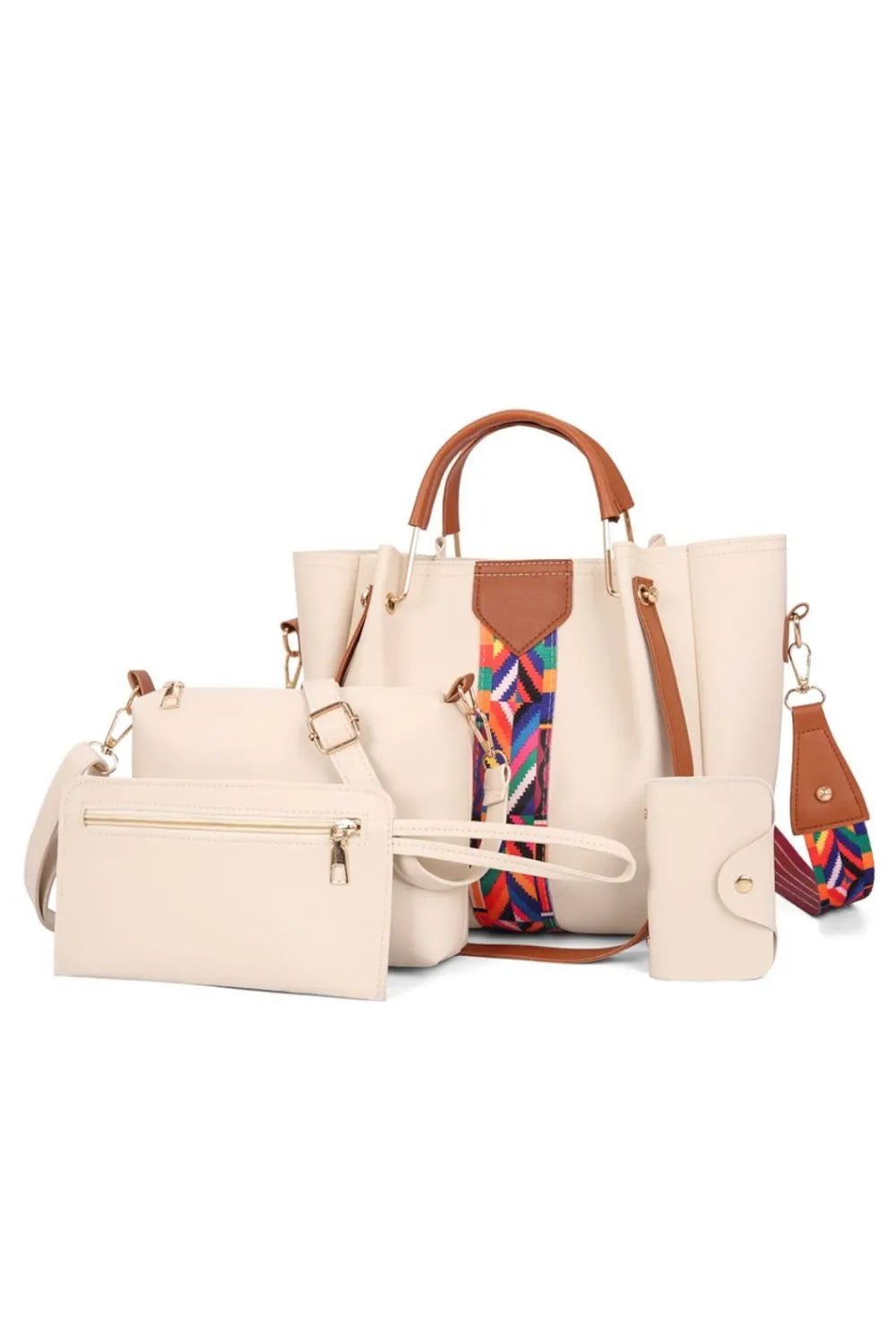4-Piece Geometric Strap Bag Set-Stay Foxy Boutique, Florissant, Missouri