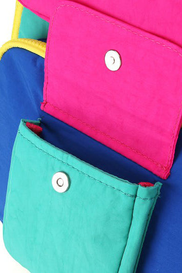 Himawari Contrast Nylon Backpack Bag with Handles-Stay Foxy Boutique, Florissant, Missouri