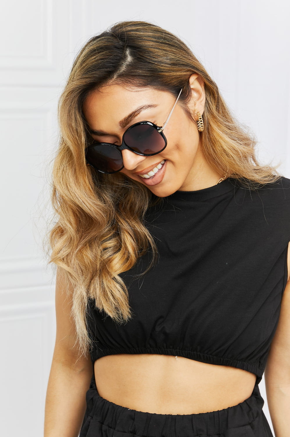 Metal-Plastic Hybrid Full Rim Sunglasses-Stay Foxy Boutique, Florissant, Missouri