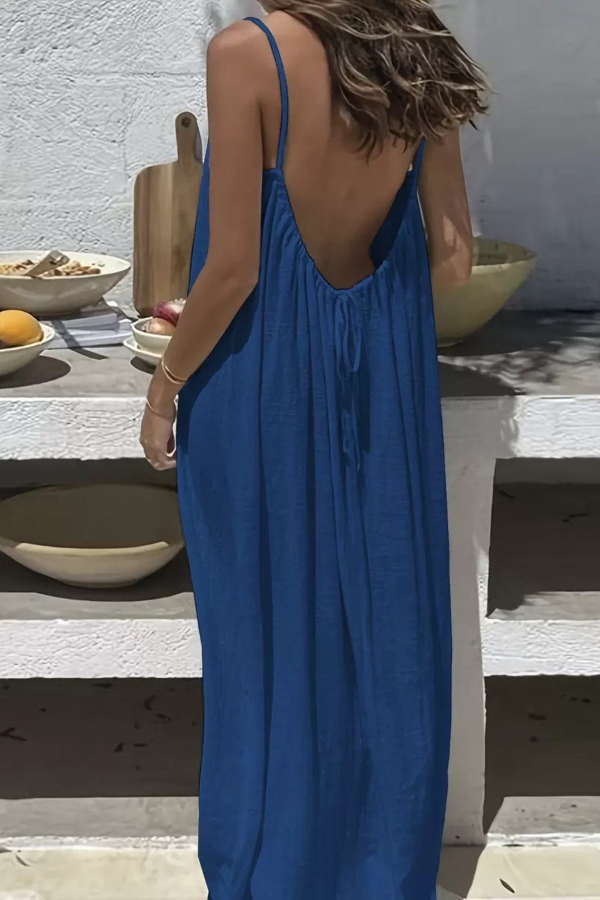 Full Size Backless Scoop Neck Maxi Dress Plus Size-Stay Foxy Boutique, Florissant, Missouri