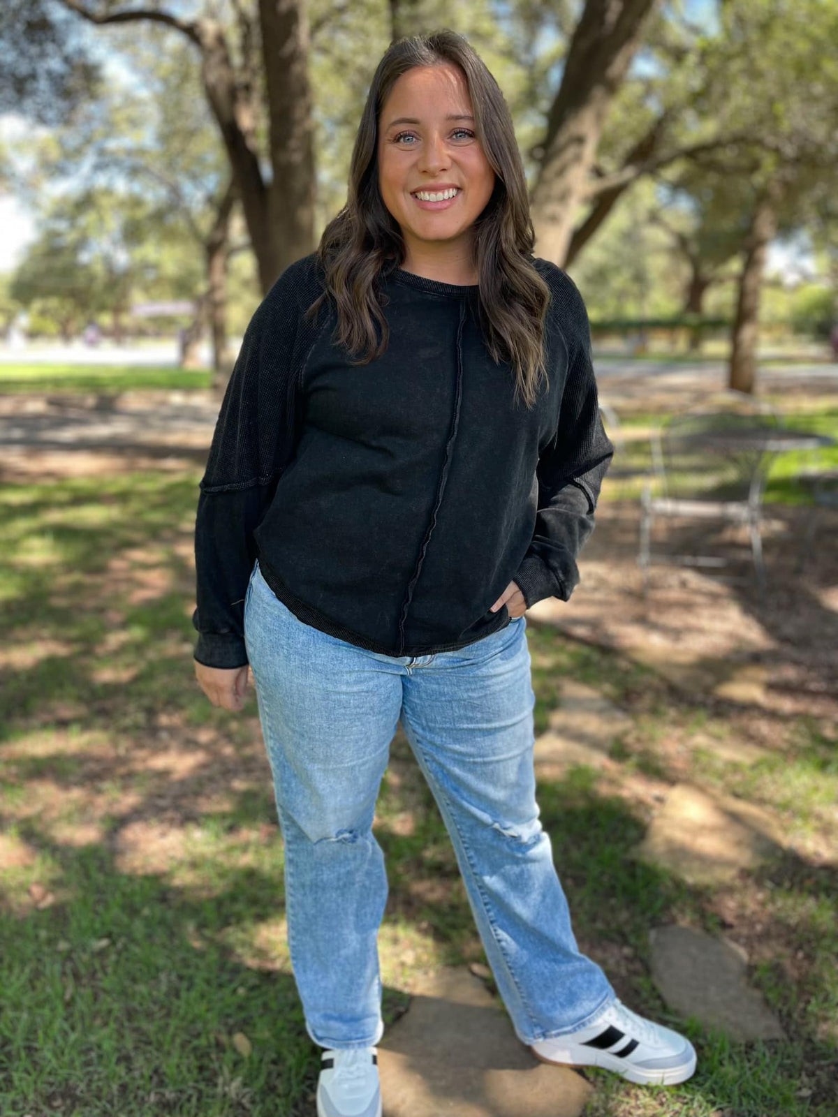 PREORDER: Best Selling Elliott Exposed Seam Sweatshirt in Five Colors-Womens-Stay Foxy Boutique, Florissant, Missouri