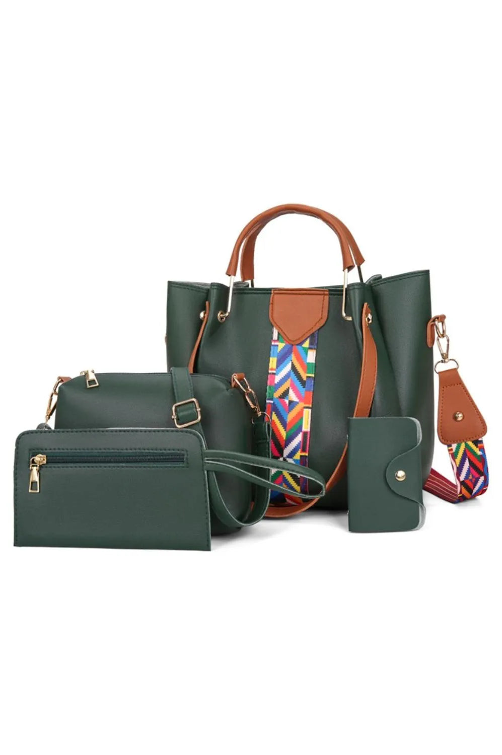 4-Piece Geometric Strap Bag Set-Stay Foxy Boutique, Florissant, Missouri