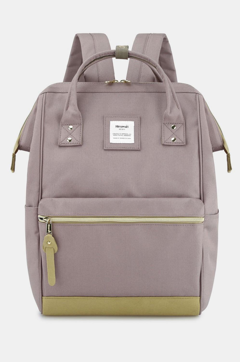 Himawari Contrast Waterproof Canvas Backpack Bag with Side Pockets-Stay Foxy Boutique, Florissant, Missouri