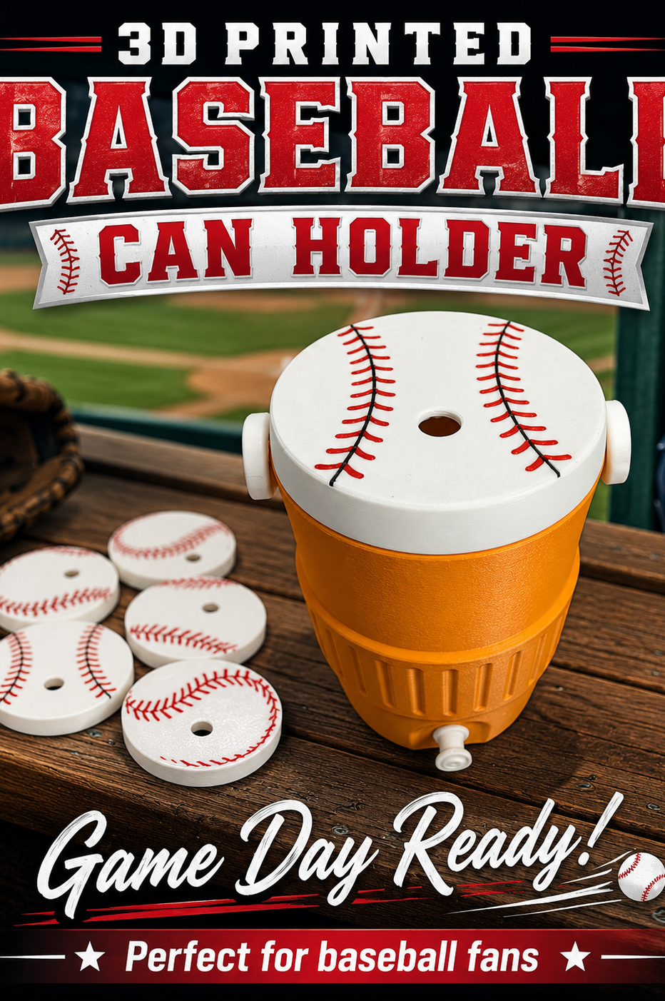 SPORTS THEMED-3D PRINTED CUSTOM 12 OUNCE CAN HOLDERS-Stay Foxy Boutique, Florissant, Missouri