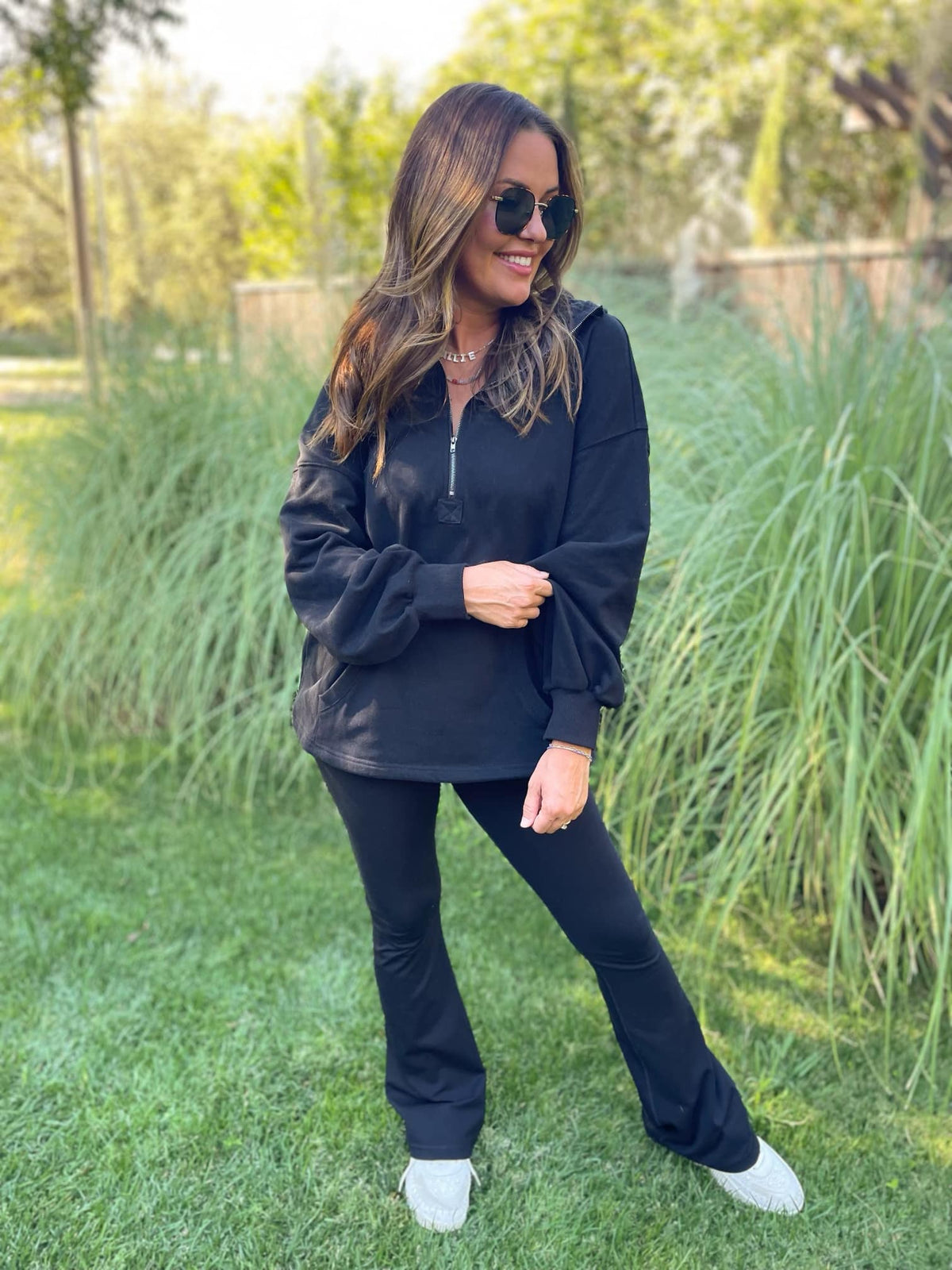 Hendrick Half Zip Hoodie in Nine Colors-Womens-Stay Foxy Boutique, Florissant, Missouri