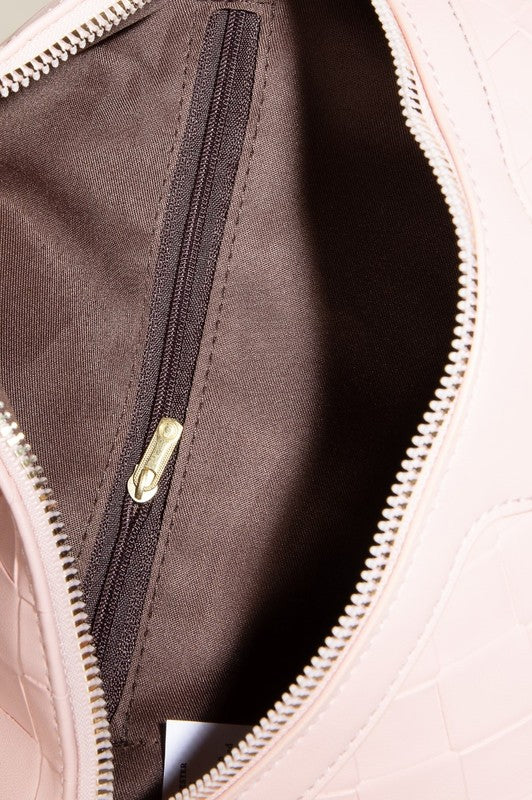 Fame PU Leather Weave Textured Crossbody Bag with Coin Purse-Stay Foxy Boutique, Florissant, Missouri