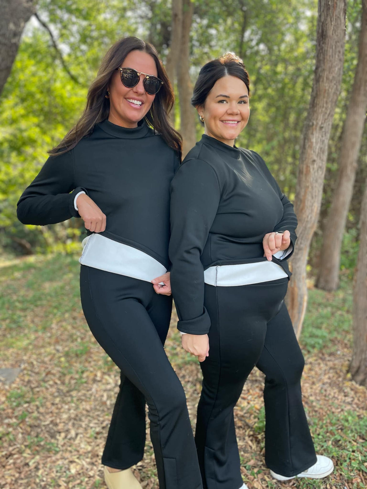 Cuddle: Up Fleece Lined Flares in Black-Womens-Stay Foxy Boutique, Florissant, Missouri