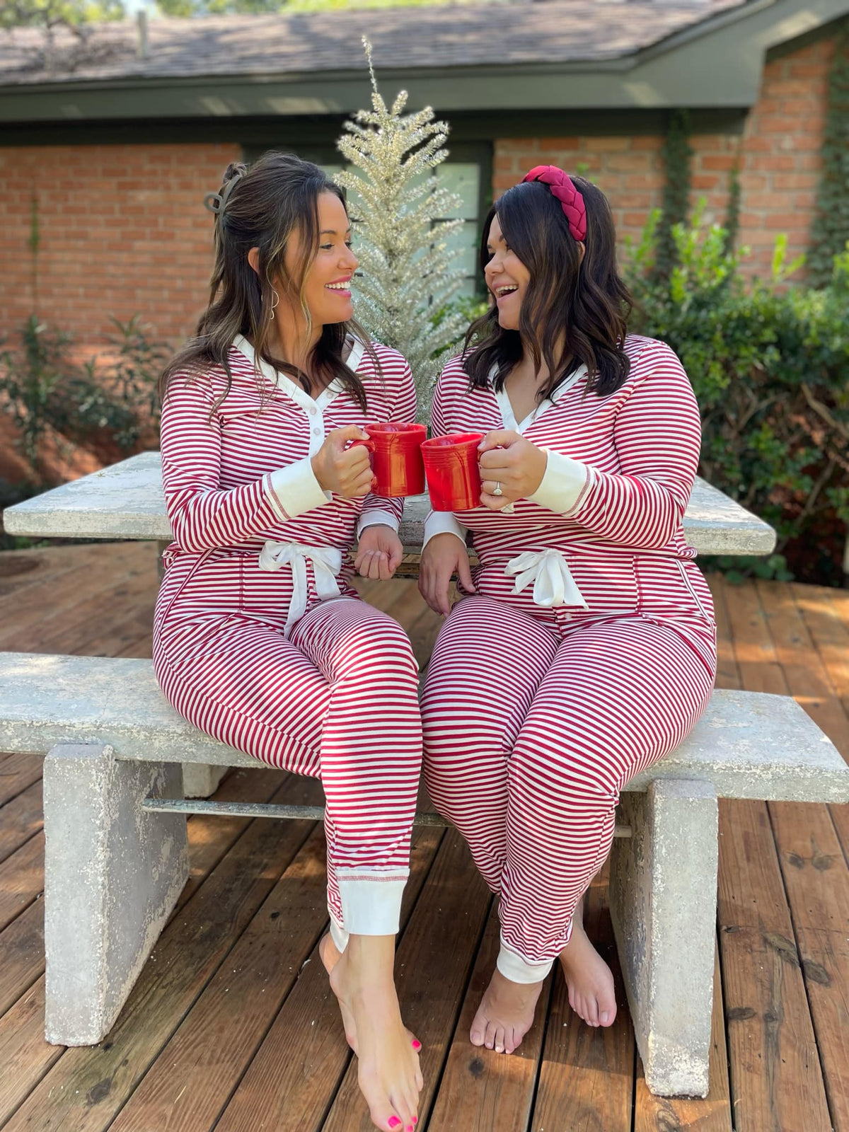 Candy Striped Pajama Pants Set-Womens-Stay Foxy Boutique, Florissant, Missouri