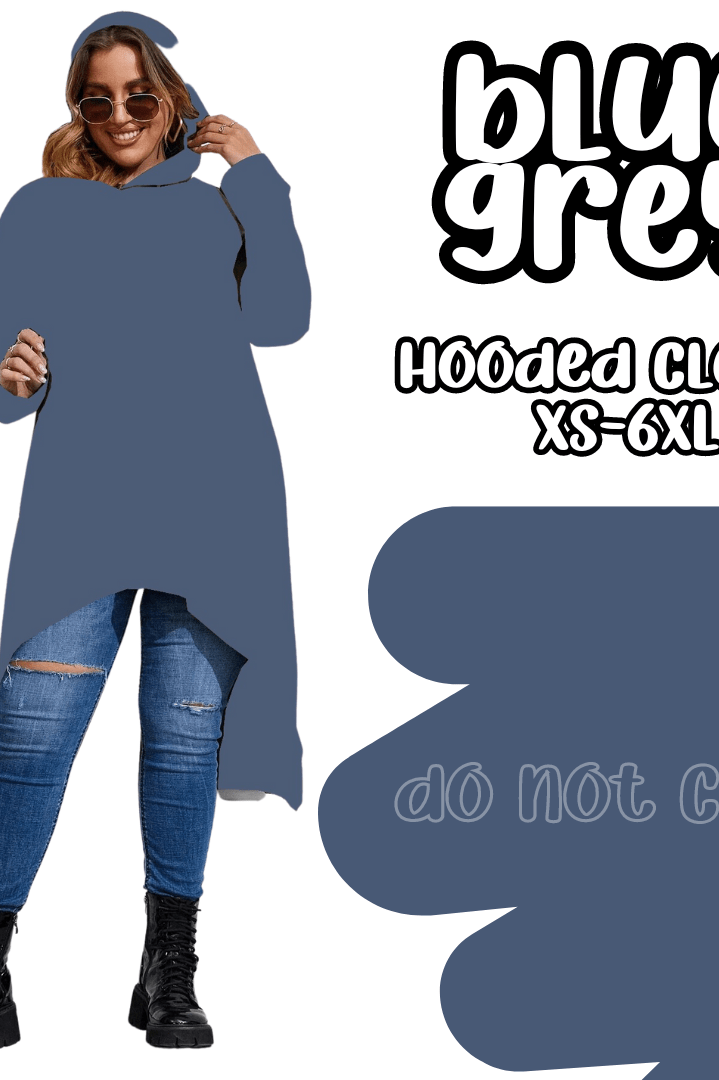 BLUE GREY - HOODIE CLOAKS-CLOAKS-Stay Foxy Boutique, Florissant, Missouri