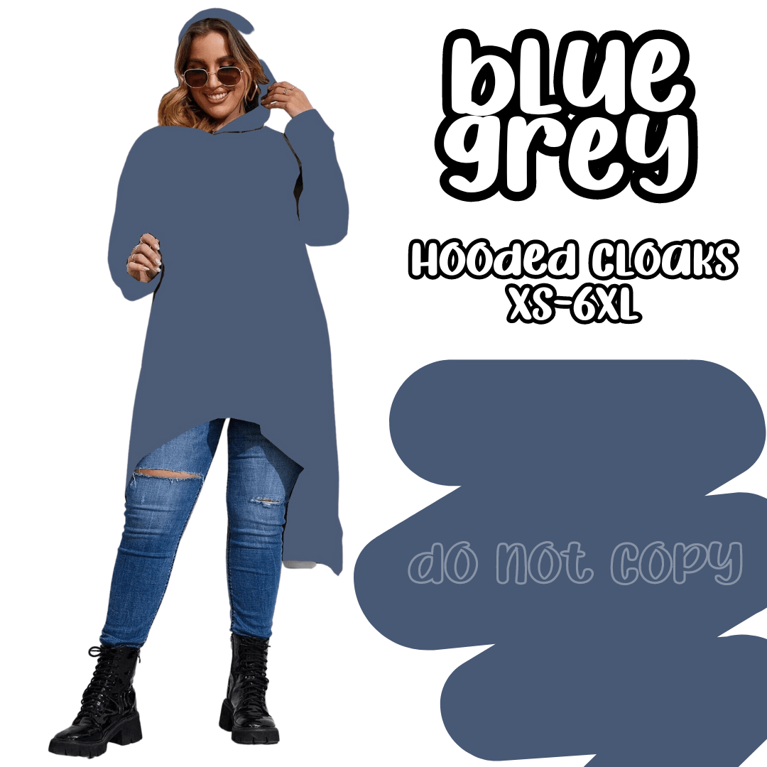 BLUE GREY - HOODIE CLOAKS-CLOAKS-Stay Foxy Boutique, Florissant, Missouri