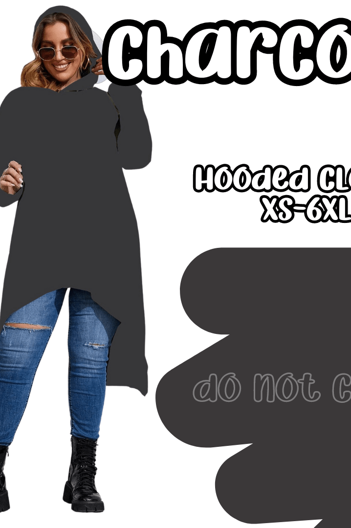 CHARCOAL - HOODIE CLOAKS-CLOAKS-Stay Foxy Boutique, Florissant, Missouri