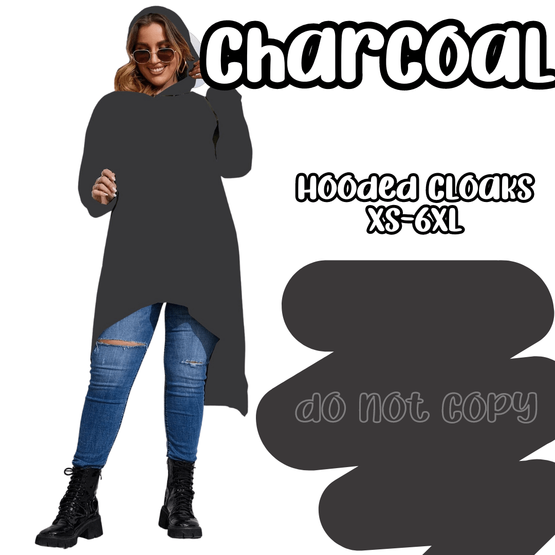 CHARCOAL - HOODIE CLOAKS-CLOAKS-Stay Foxy Boutique, Florissant, Missouri