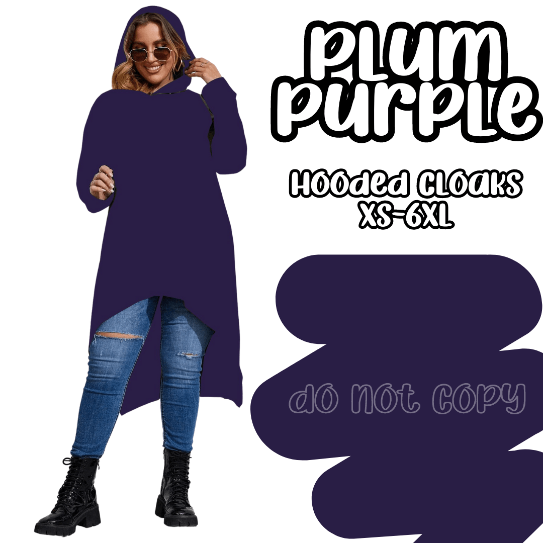PLUM PURPLE - HOODIE CLOAKS-CLOAKS-Stay Foxy Boutique, Florissant, Missouri