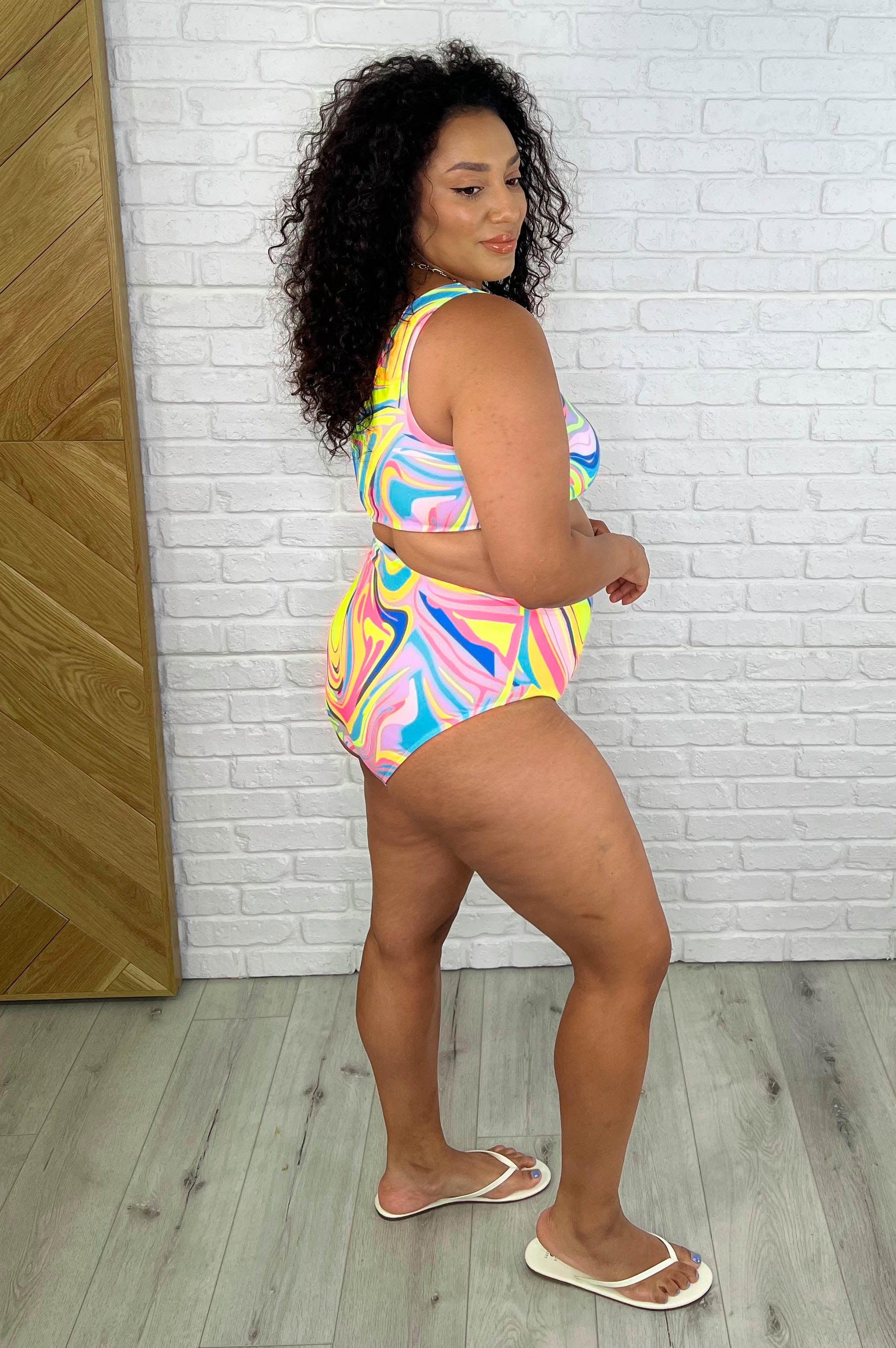 Corfu Marble Cutout Swimsuit-Womens-Stay Foxy Boutique, Florissant, Missouri