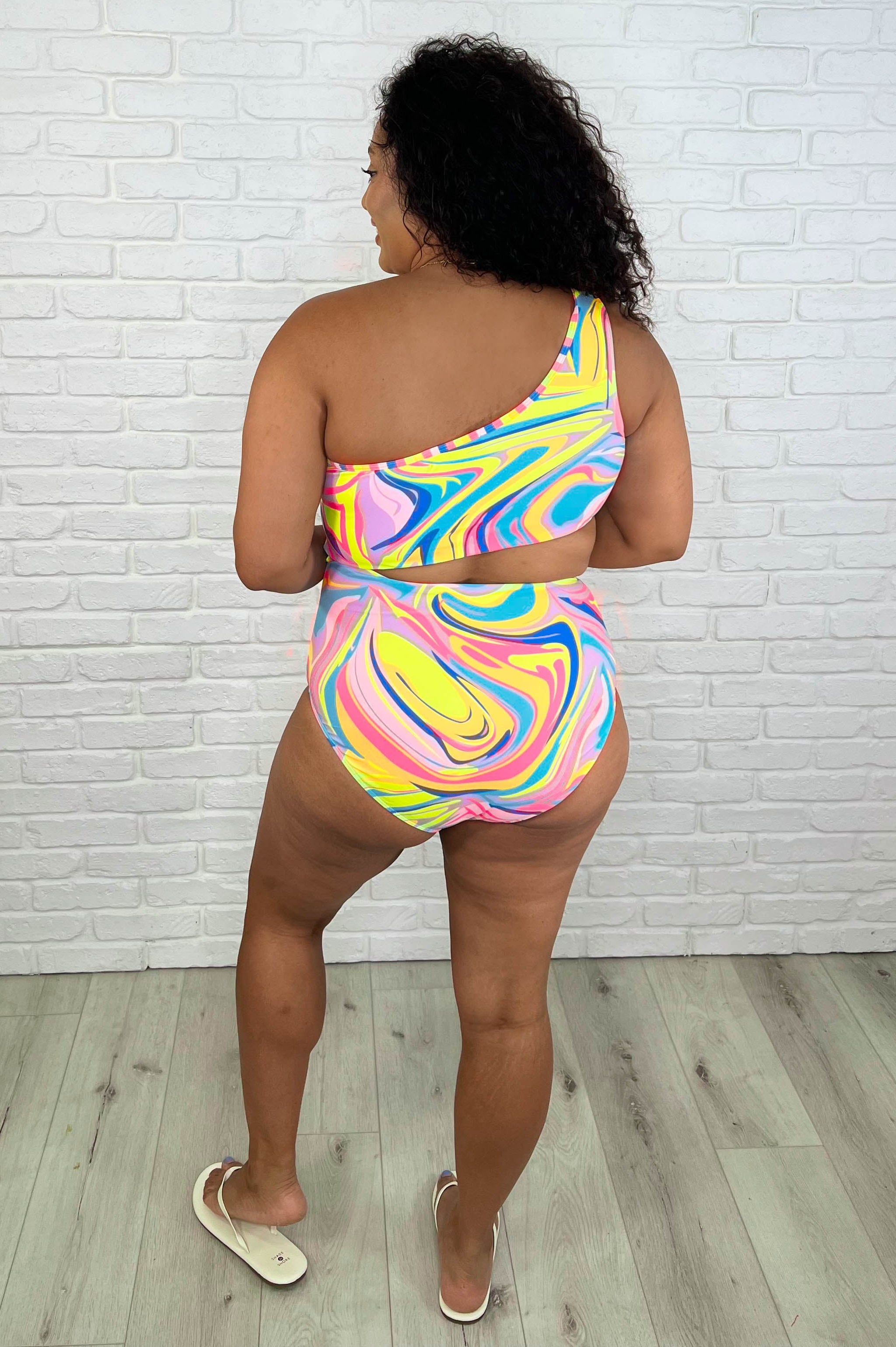Corfu Marble Cutout Swimsuit-Womens-Stay Foxy Boutique, Florissant, Missouri