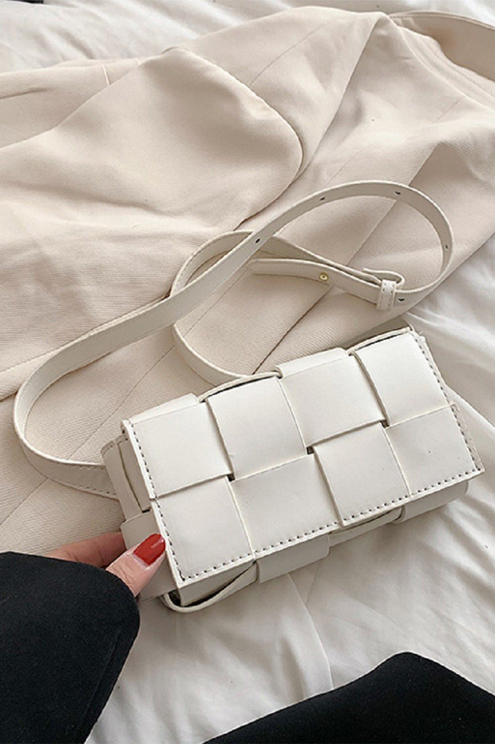 Zenana Vegan Leather Woven Crossbody Bag-Stay Foxy Boutique, Florissant, Missouri