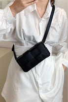 Zenana Vegan Leather Woven Crossbody Bag-Stay Foxy Boutique, Florissant, Missouri