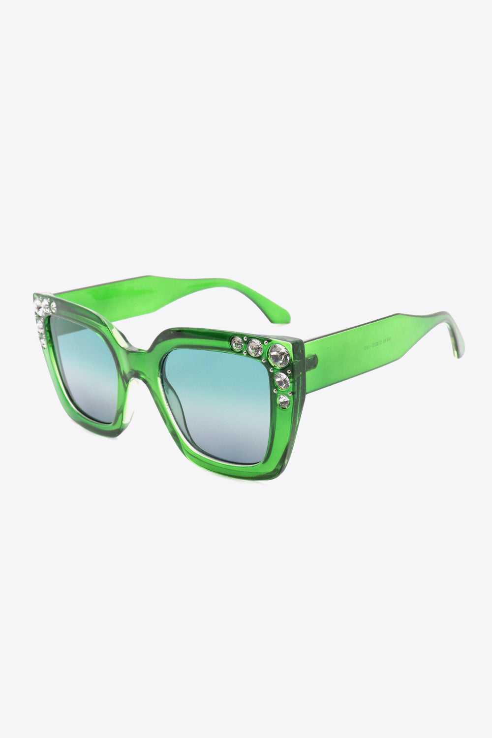 Inlaid Rhinestone Polycarbonate Sunglasses-Stay Foxy Boutique, Florissant, Missouri