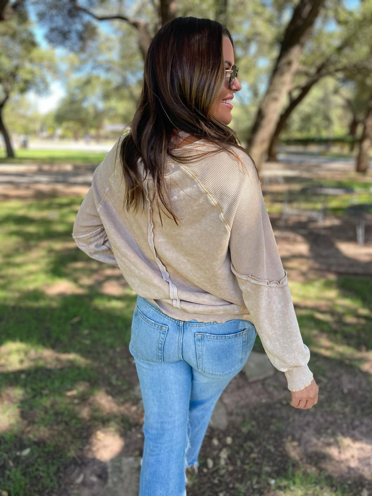 PREORDER: Best Selling Elliott Exposed Seam Sweatshirt in Five Colors-Womens-Stay Foxy Boutique, Florissant, Missouri