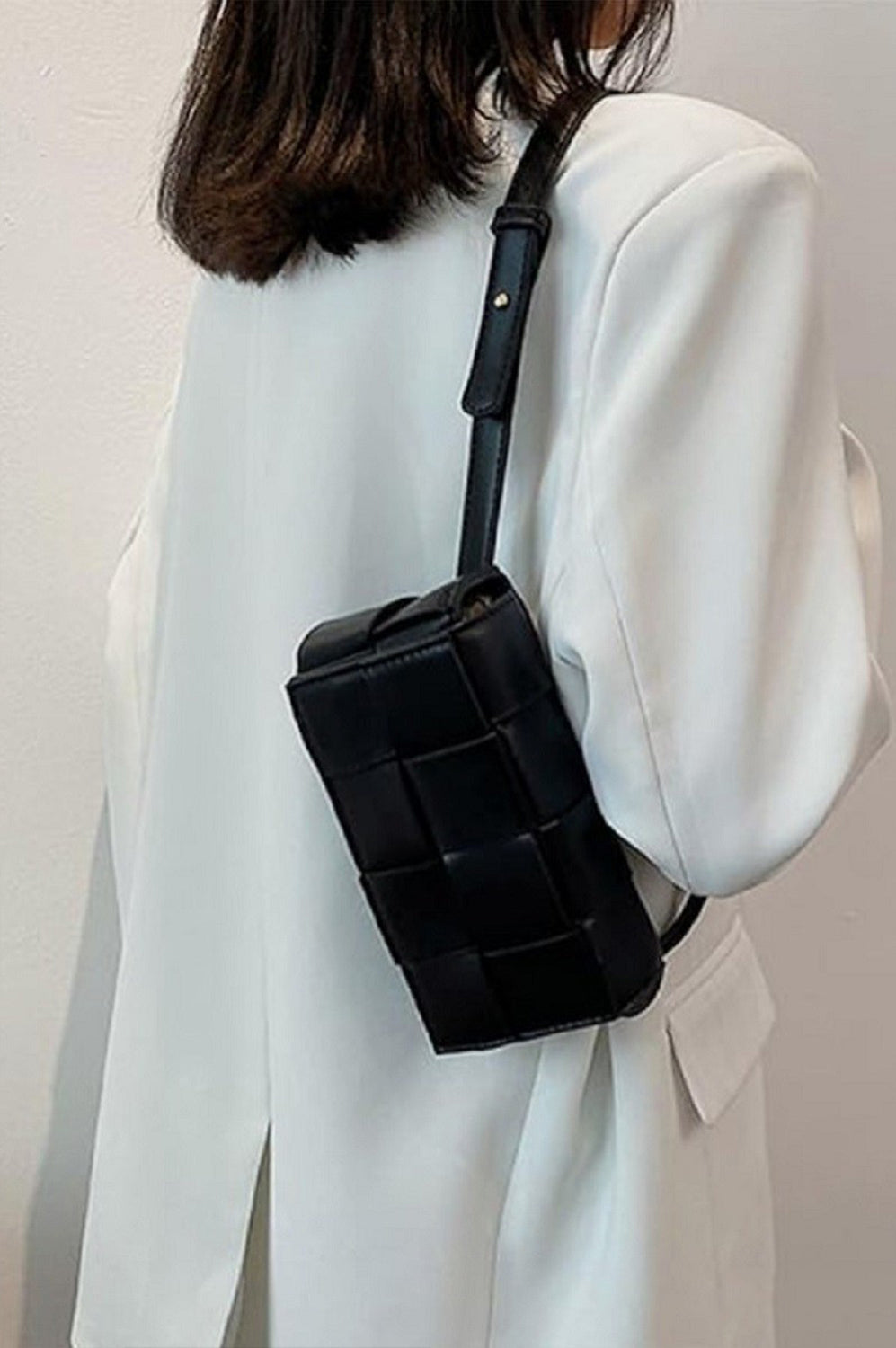 Zenana Vegan Leather Woven Crossbody Bag-Stay Foxy Boutique, Florissant, Missouri