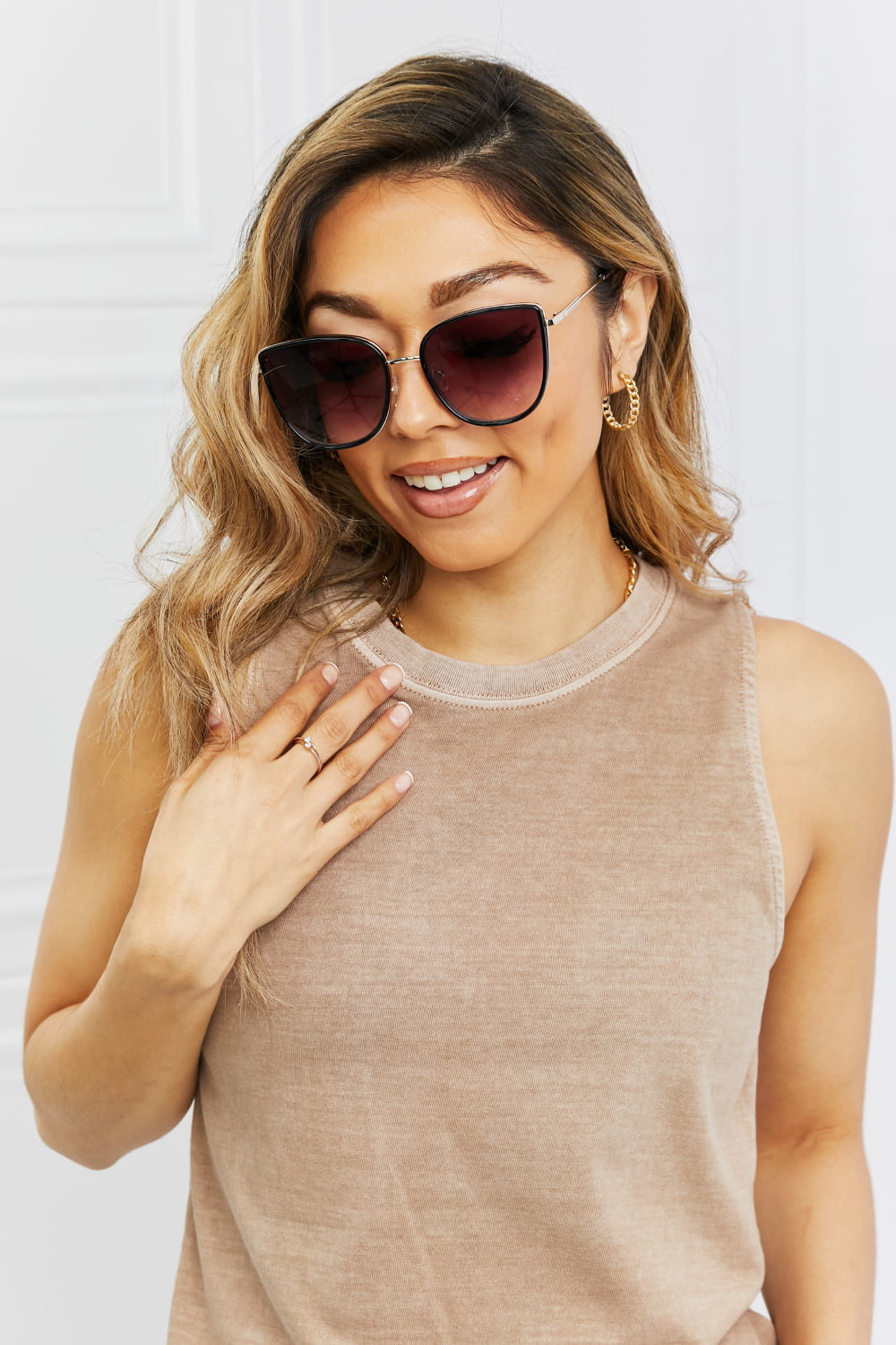 Full Rim Metal-Plastic Hybrid Frame Sunglasses-Stay Foxy Boutique, Florissant, Missouri