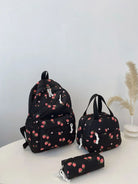 3-Piece Strawberry Print Canvas Bag Set-Stay Foxy Boutique, Florissant, Missouri