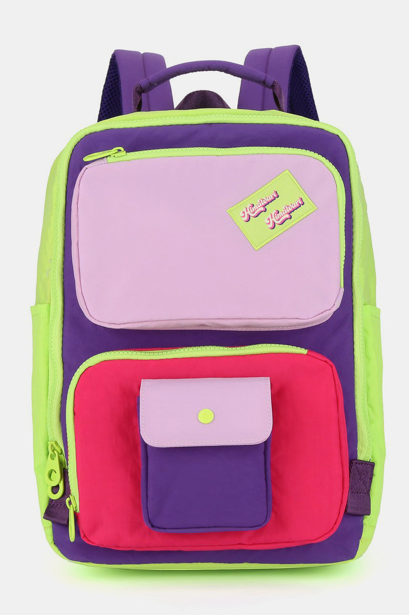 Himawari Contrast Nylon Backpack Bag with Handles-Stay Foxy Boutique, Florissant, Missouri