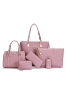 6-Piece Leather Textured Bag Set-Stay Foxy Boutique, Florissant, Missouri