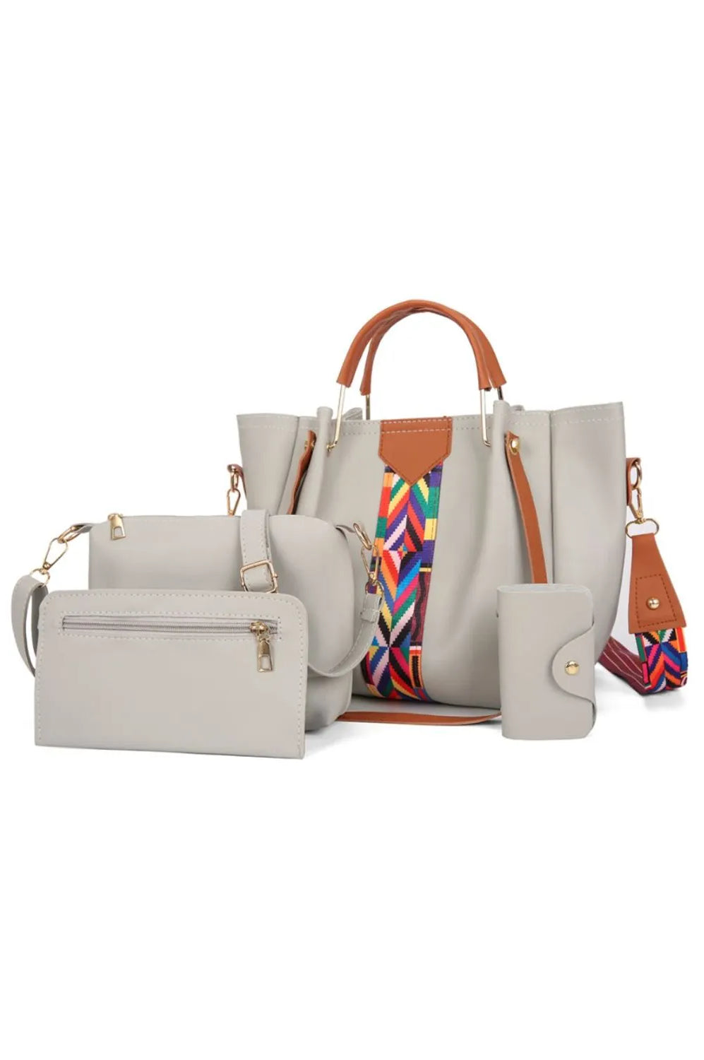 4-Piece Geometric Strap Bag Set-Stay Foxy Boutique, Florissant, Missouri