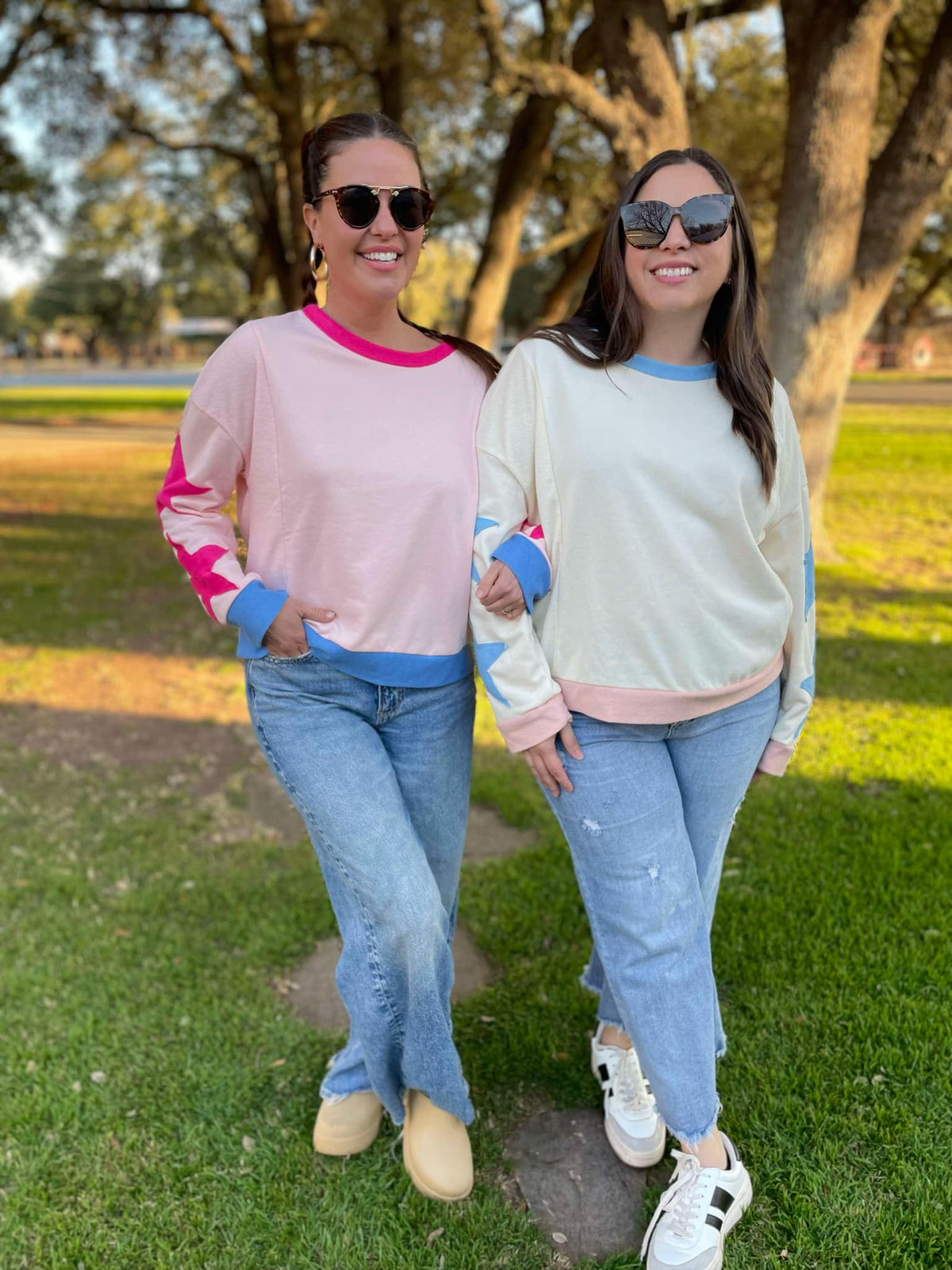 Lucky Star Sweatshirt in Three Colors-Womens-Stay Foxy Boutique, Florissant, Missouri