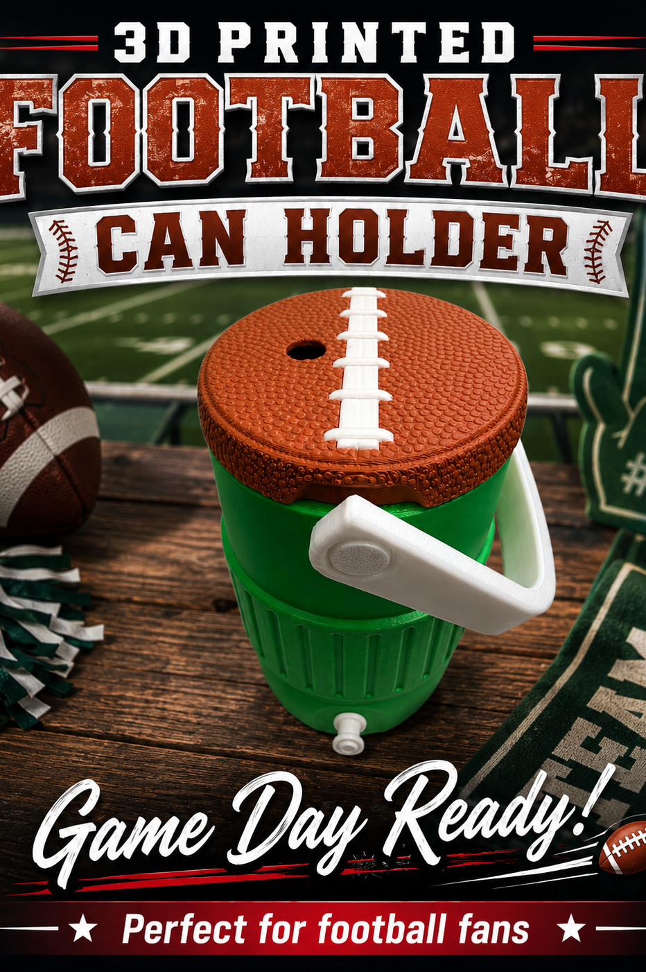 SPORTS THEMED-3D PRINTED CUSTOM 12 OUNCE CAN HOLDERS-Stay Foxy Boutique, Florissant, Missouri