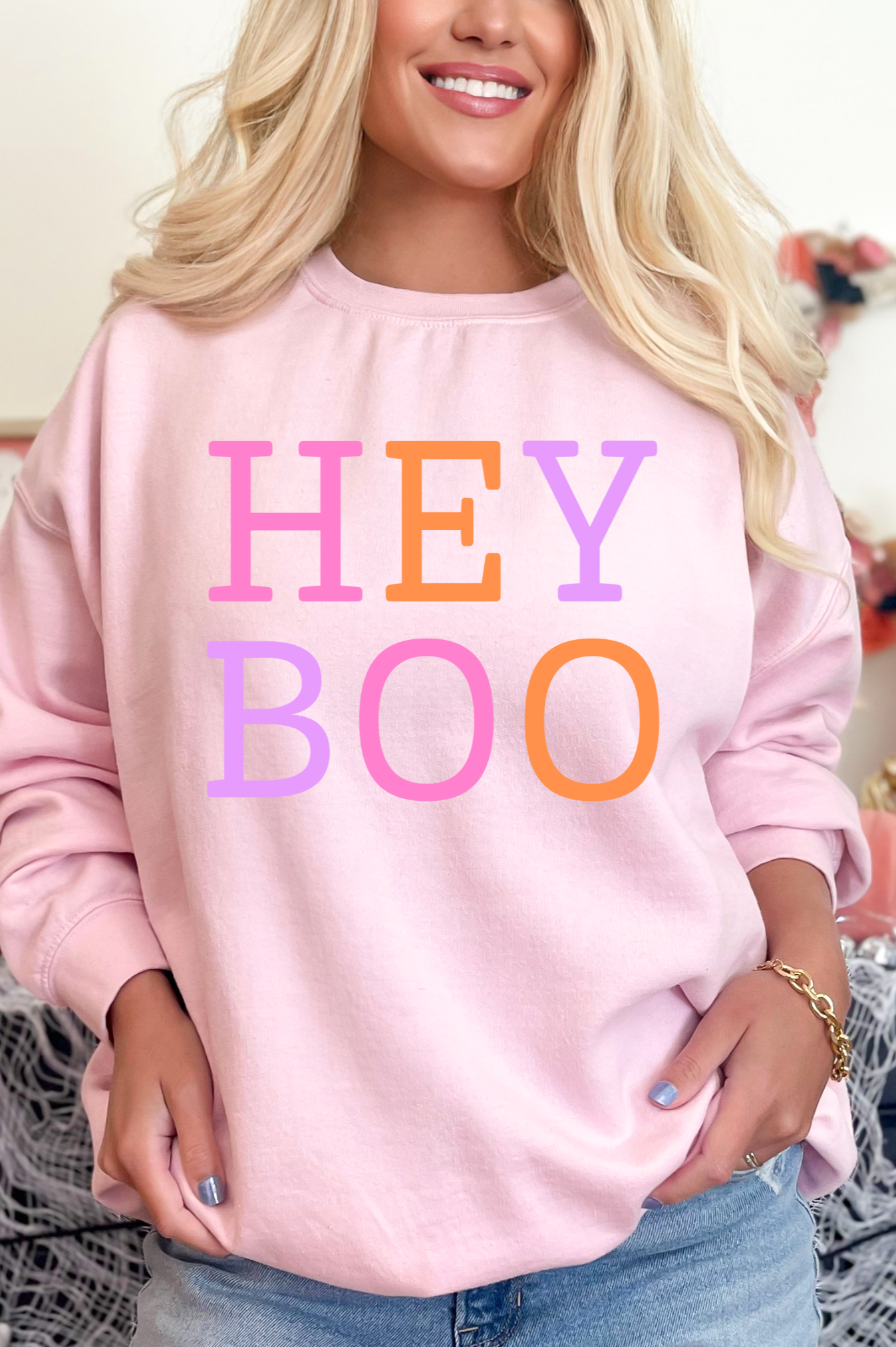 Hey Boo Sweatshirt in Two Colors-Womens-Stay Foxy Boutique, Florissant, Missouri