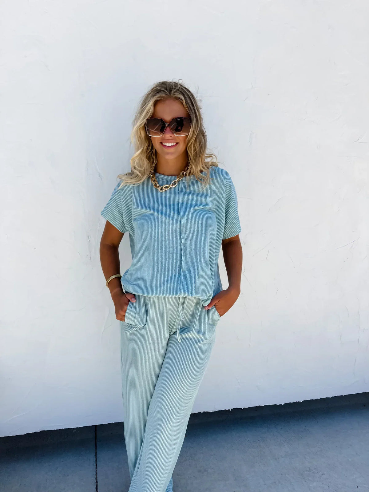 Sophia Ribbed Pants in Four Colors-Womens-Stay Foxy Boutique, Florissant, Missouri