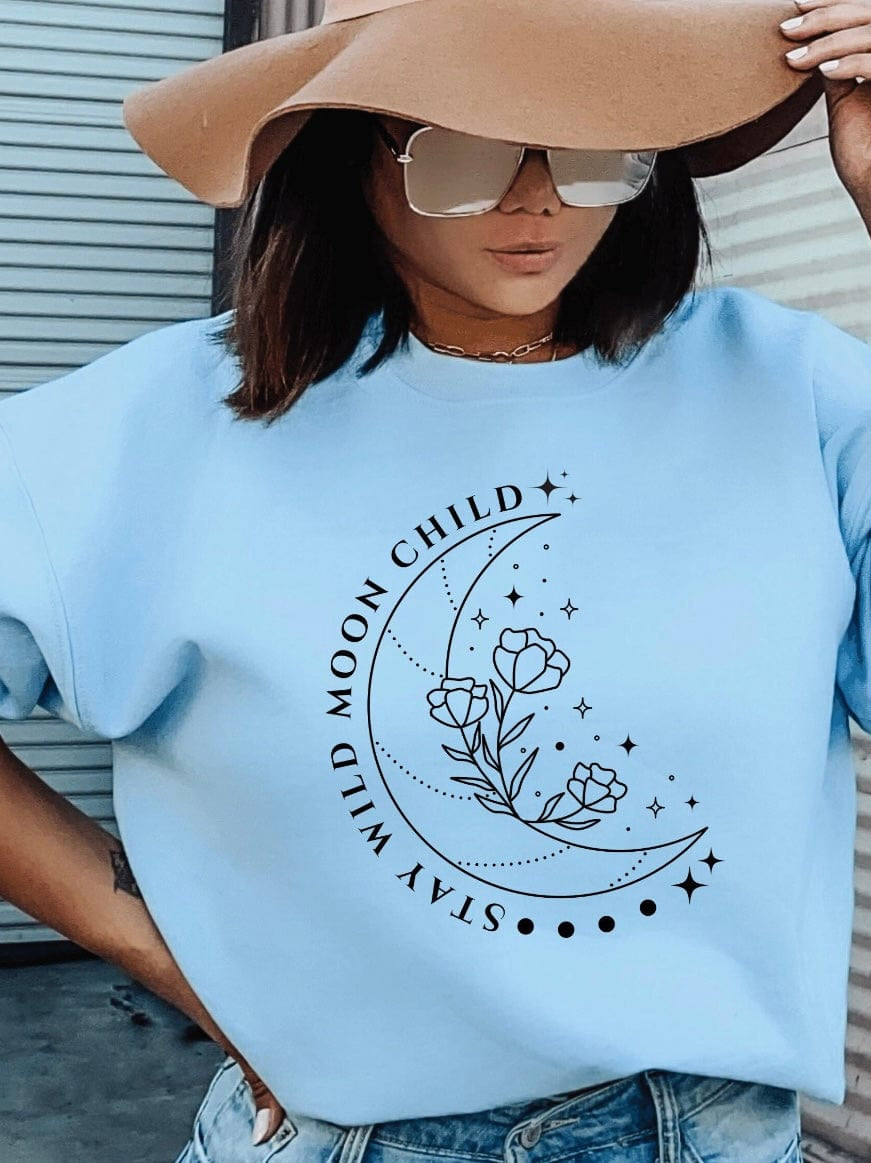 Moon Child Graphic T-Graphic T-Stay Foxy Boutique, Florissant, Missouri